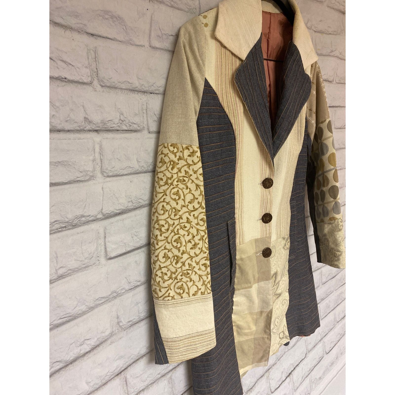 Unknown London Vintage Patchwork Blazer Jacket Small Size S / US 4 / IT 40 - 10 Thumbnail