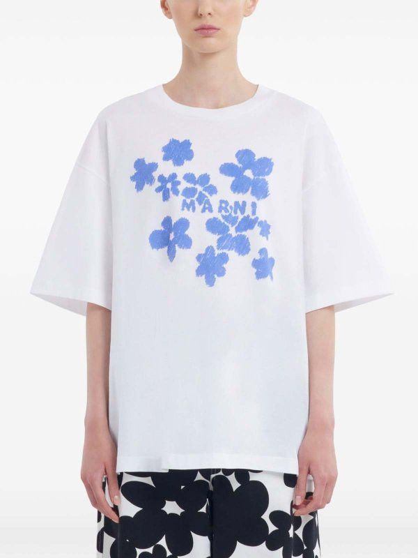Marni o1w1db10426 T-Shirt - Blanc in White Size L / US 10 / IT 46 - 3 Thumbnail