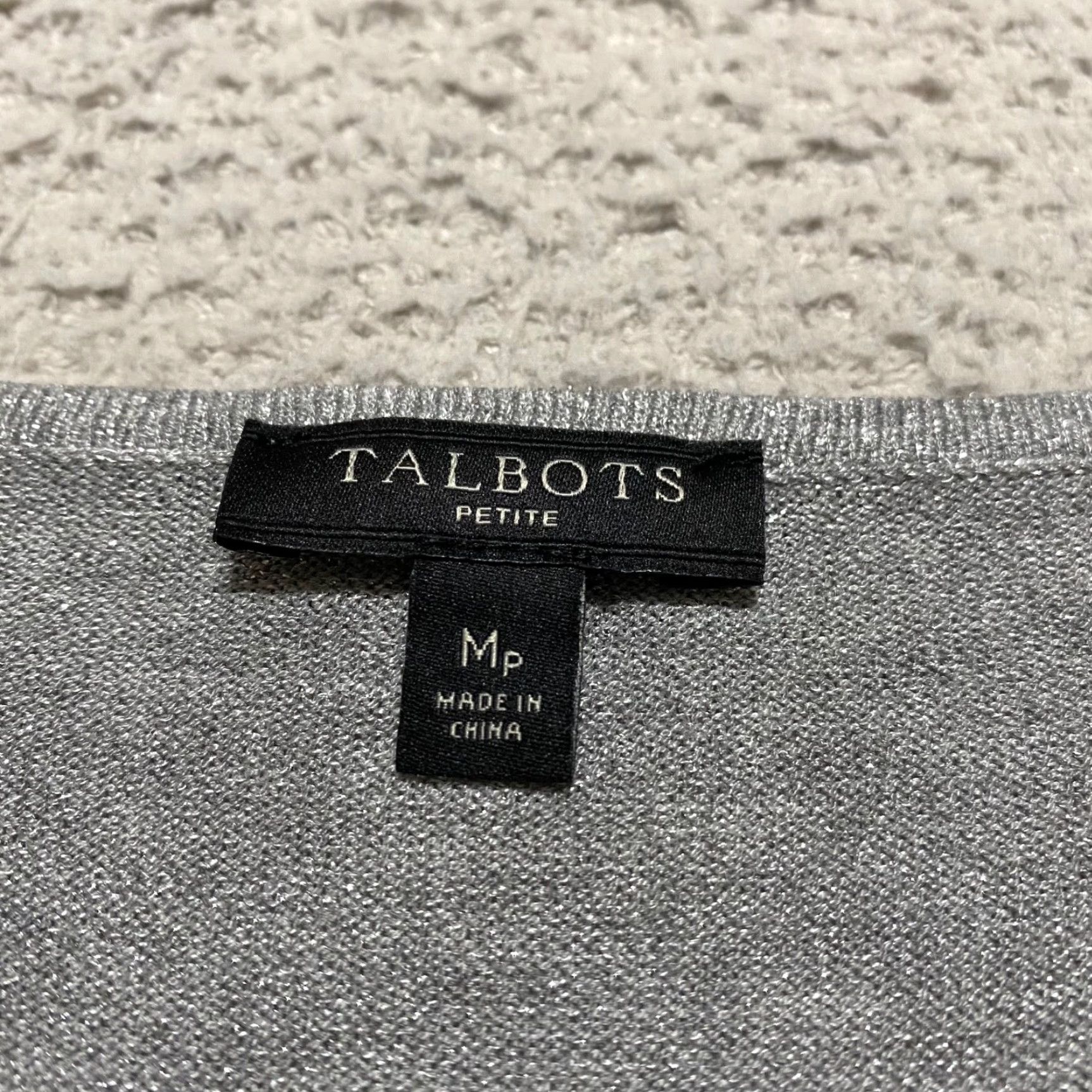 Talbots Talbots Womens PM Shirt Gray Round Neck Bell Sleeve Petite Metallic Sparkle Shirt Womens Bell Sleeve PM Gray Petite Metallic Sparkle Size M / US 6-8 / IT 42-44 - 5 Thumbnail