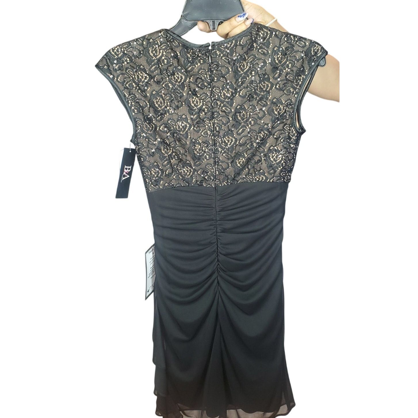 Other Betsy and Adam Black Lace Sequin Cocktail Dress NWT Size 6 Size M / US 6-8 / IT 42-44 - 5 Thumbnail