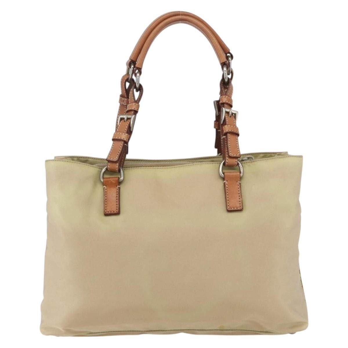 Prada PRADA Tote Bag Nylon Ivory Silver Auth 166401 - Jerrillo Size ONE SIZE - 2 Thumbnail