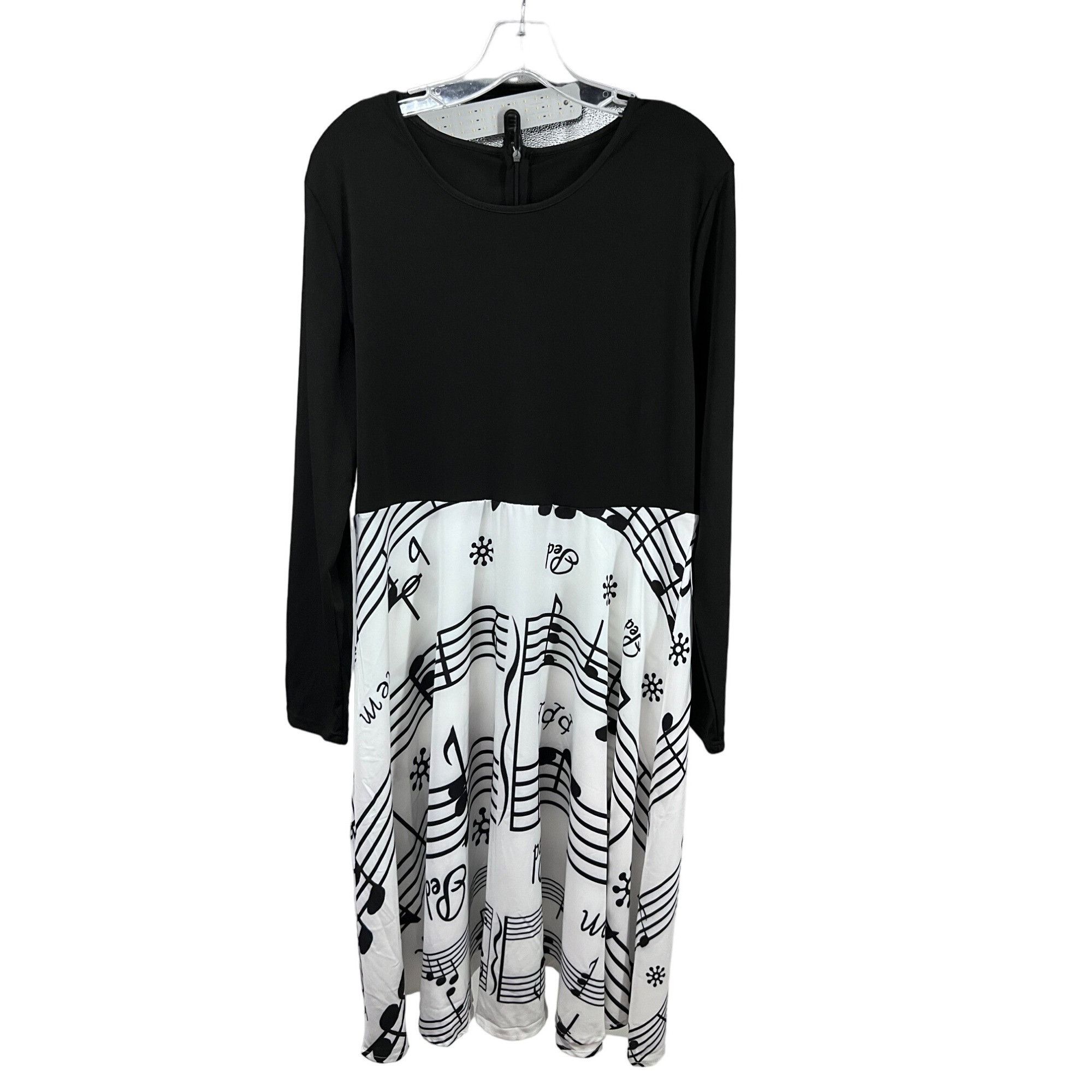 Designer Rockabilly Rocker Black White Colorblock Music Notes Size XL / US 12-14 / IT 48-50 - 3 Thumbnail