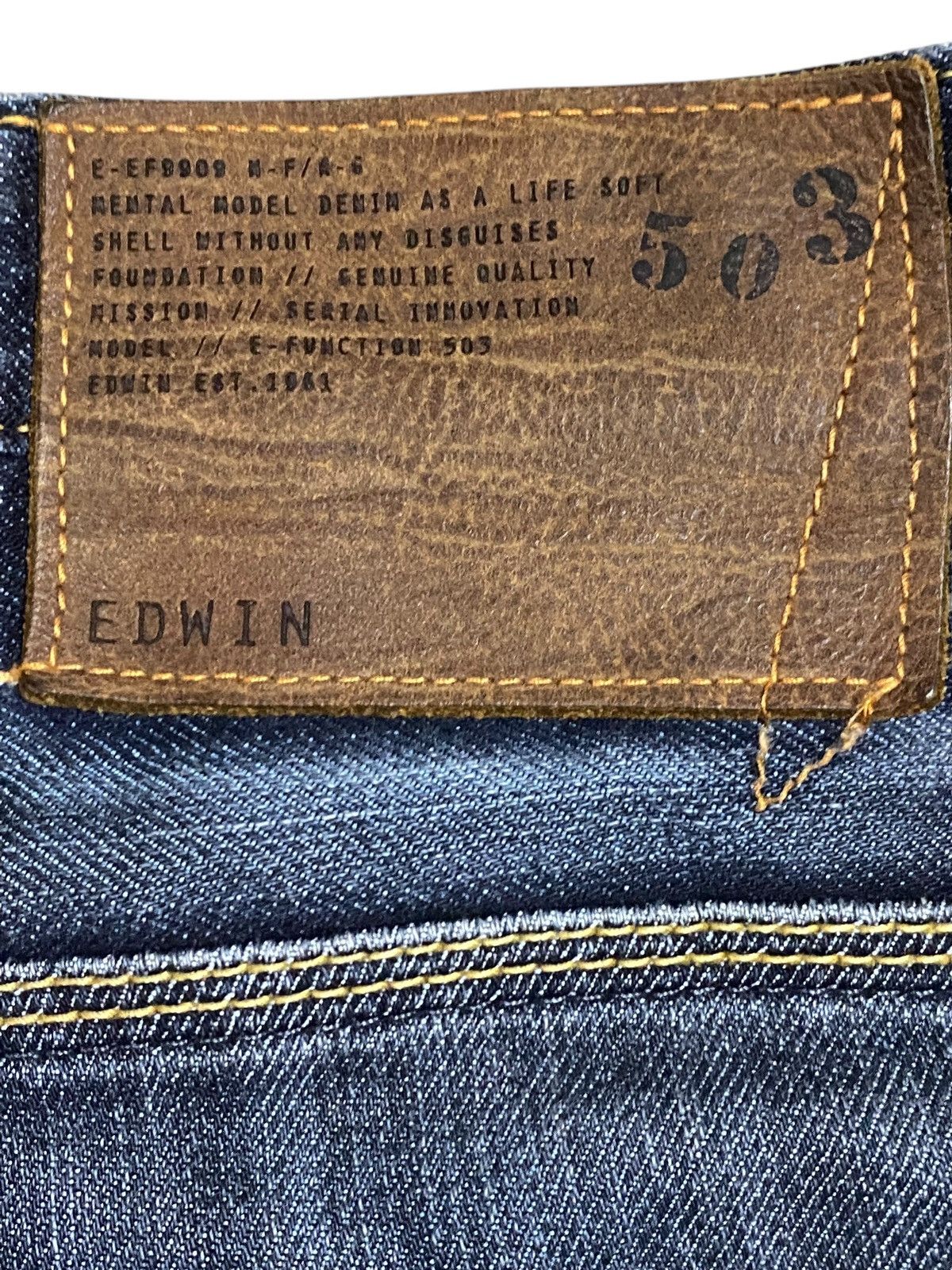 Edwin Vintage Edwin 503 Blue Wash Distressed Twist Leg Loose Jeans Size US 31 - 12 Thumbnail