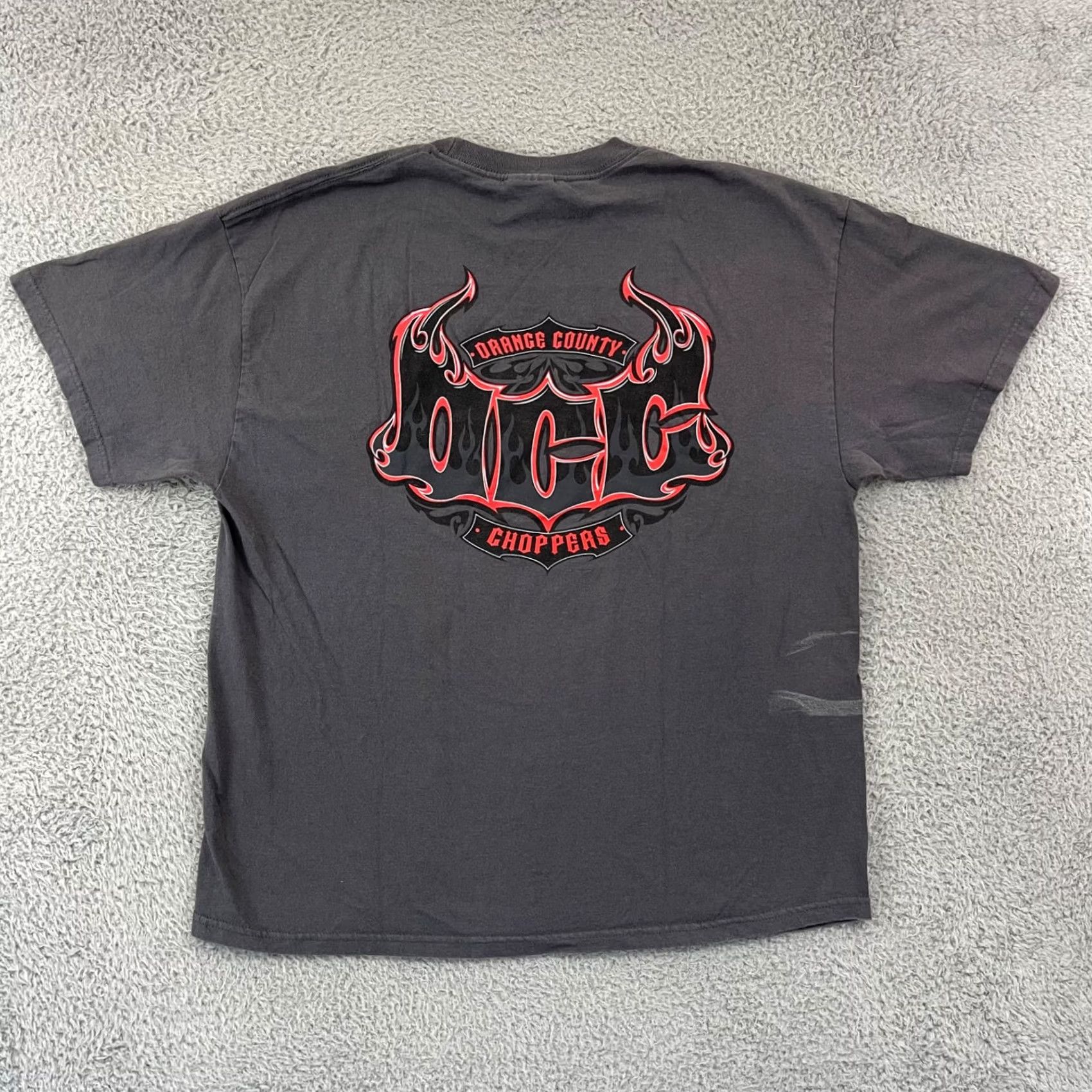 Vintage VINTAGE Tennessee River TShirt Adult XL Orange County Choppers Shirt Men Gray Cotton Double-Sided Tribal Flame Motorcycles 2000s, Biker Theme Size US XL / EU 56 / 4 - 6 Thumbnail