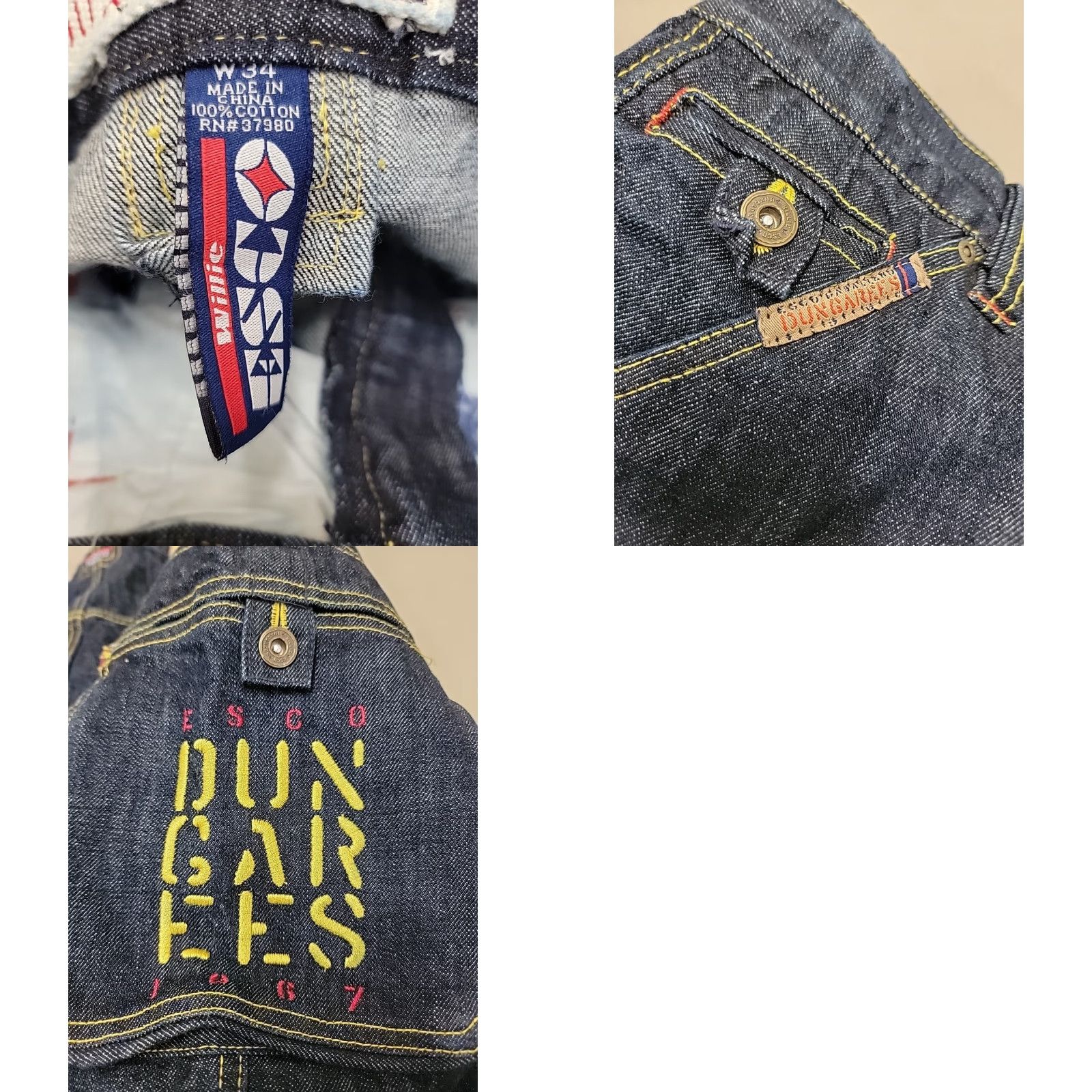 Denime VINTAGE ESCO Dungarees Jeans Mens W34 Heavy Denim Baggy Zip Off Convertible Shirt Size US 34 / EU 50 - 11 Thumbnail