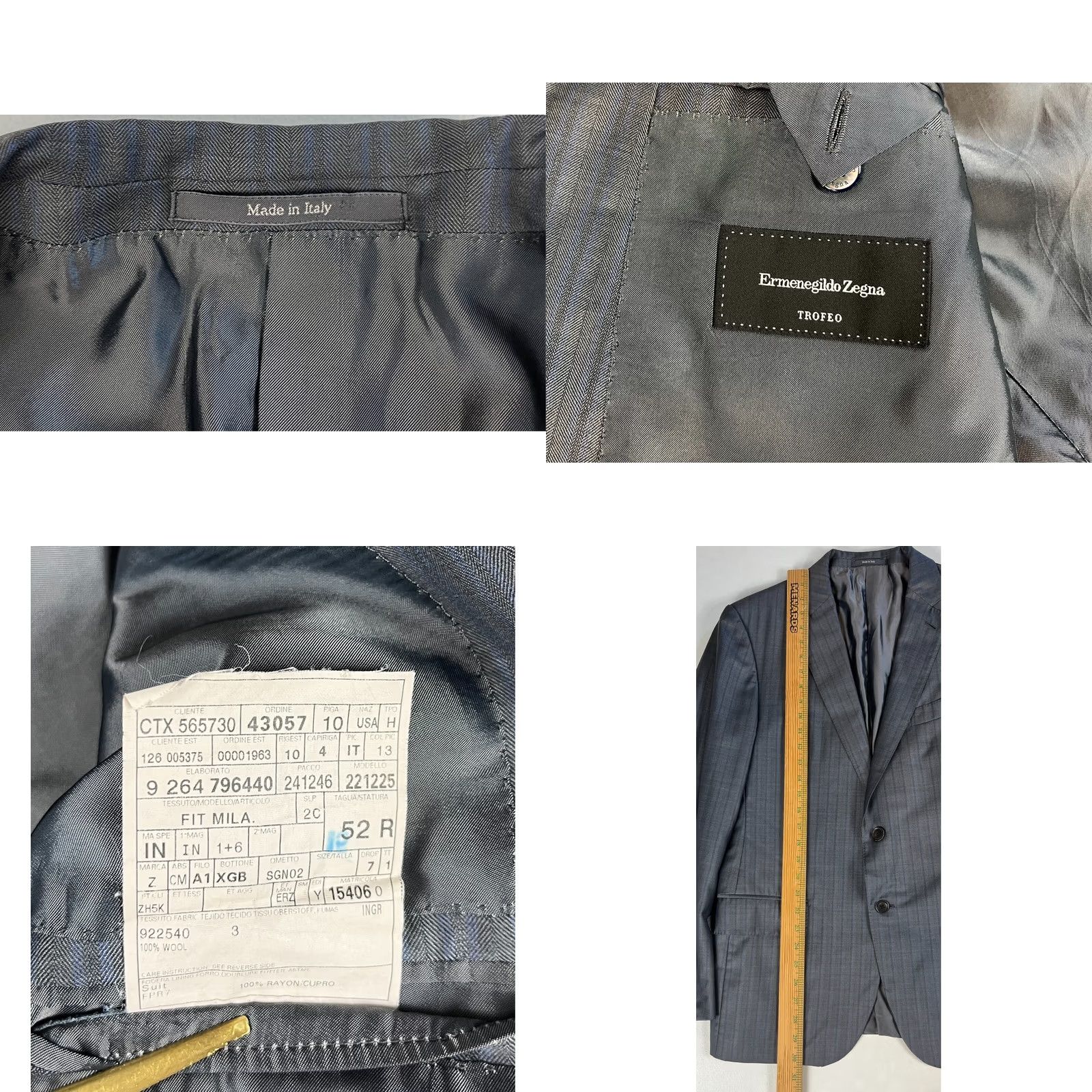Ermenegildo Zegna VINTAGE Ermenegildo Zegna Trofeo Sport Coat Jacket Check US 42R Gray Mens Wool 100% Regular Single-Breasted Two-Button Size US XS / EU 42 / 0 - 8 Thumbnail