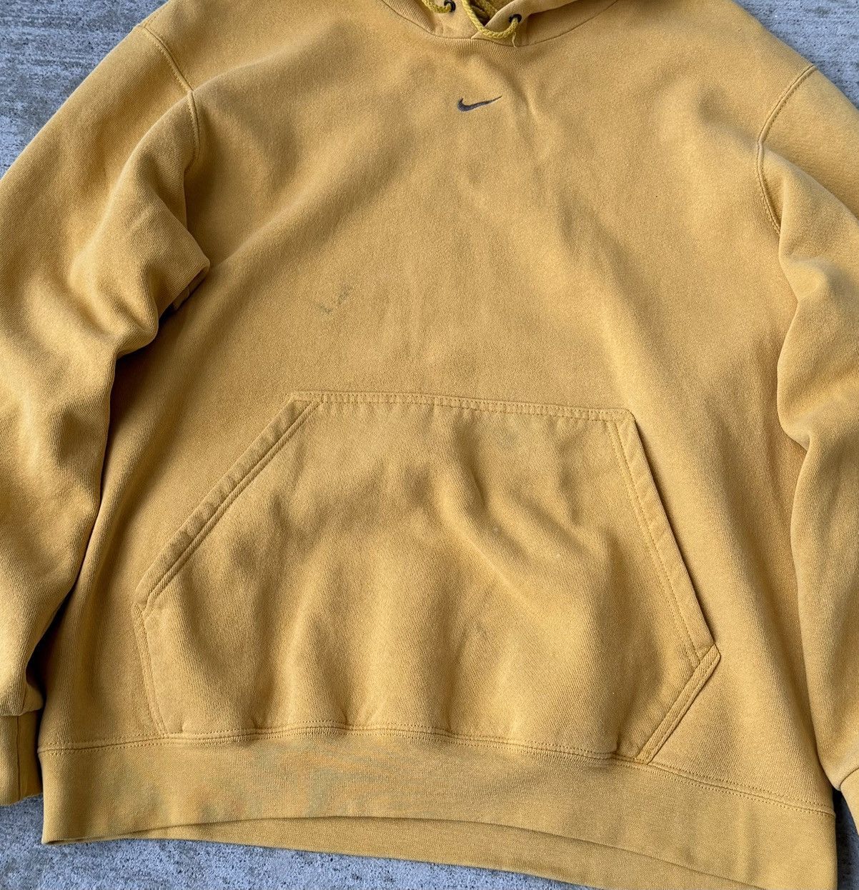 Nike Y2K Nike Center Swoosh Yellow Hoodie Size US M / EU 48-50 / 2 - 3 Thumbnail