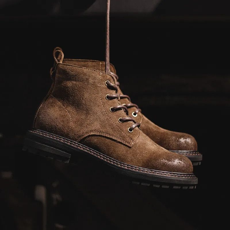 Hand Waxing Suede Leather Winter Work Boots