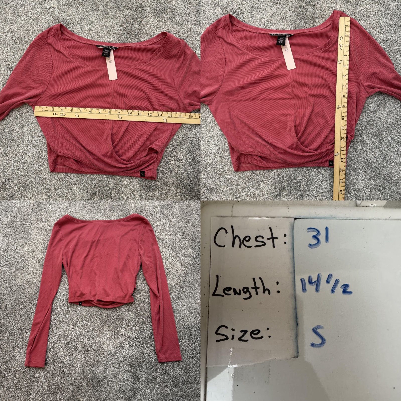 Victoria's Secret Victoria's Secret Top S Cropped Long Sleeve Stretch Y2K Streetwear Casual Chic Shirt Womens Pink Blouse Size S / US 4 / IT 40 - 8 Thumbnail