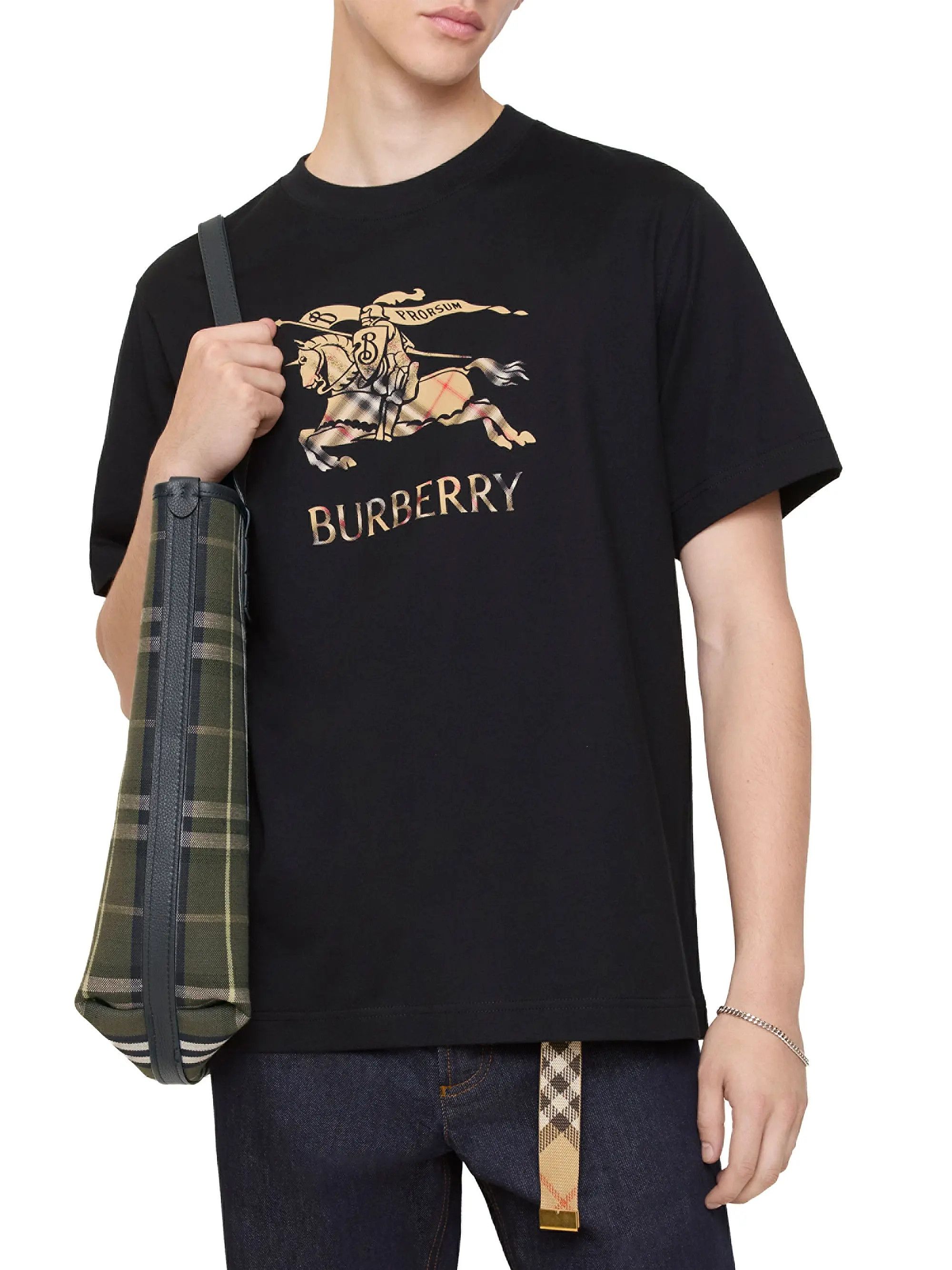 Burberry os11x0526 Seth EKD Crewneck T-Shirt in Black Size US L / EU 52-54 / 3 - 2 Thumbnail