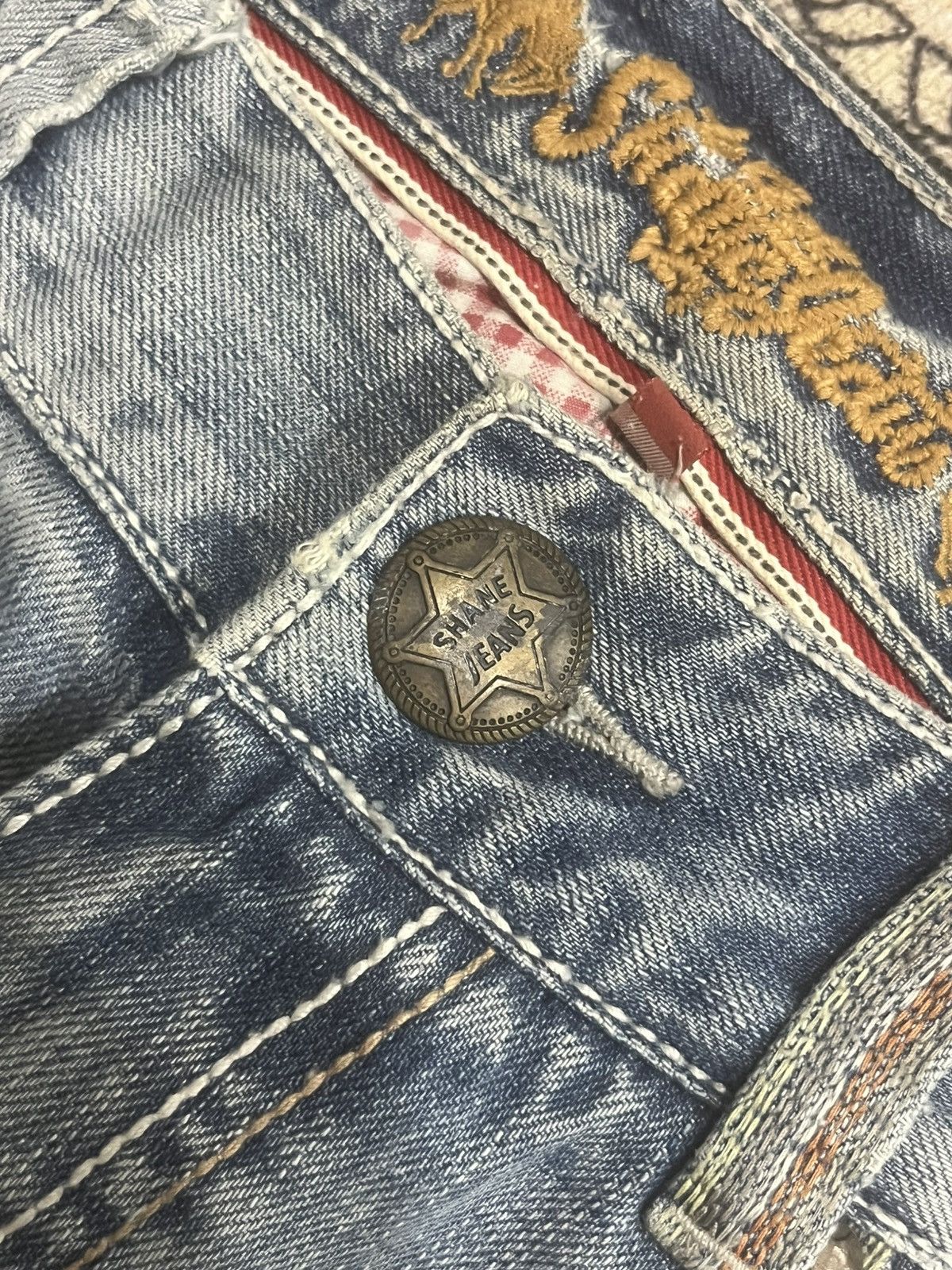 Japanese Brand Japanese Brand Shame Jeans Sashiko Patch Stitch Light Denim Size US 30 / EU 46 - 5 Thumbnail