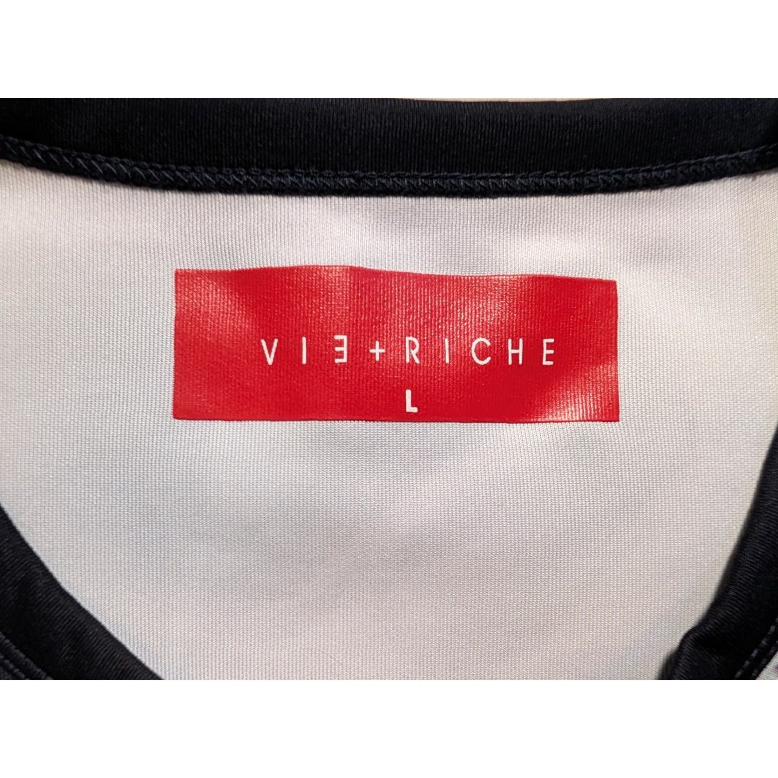 Vintage Vie + Riche Paris T-Shirt Men’s L Black White AOP Marble Smoke City Designer Hip Hop Paris Short Sleeve Crew Neck Polyester Size US L / EU 52-54 / 3 - 3 Thumbnail