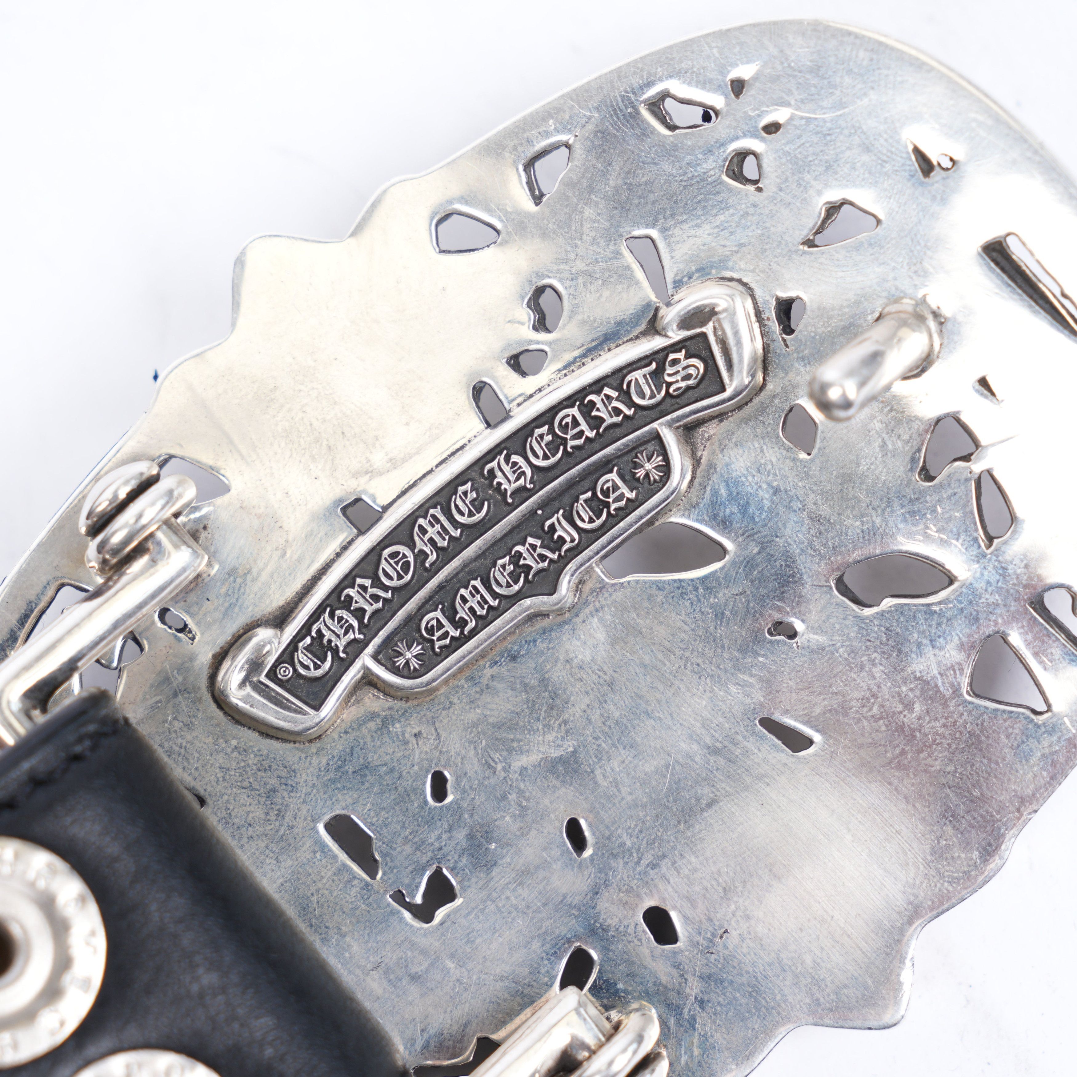 Chrome Hearts CHROME HEARTS CEMETERY BUCKLE WITH PLAIN BLACK STRAP Size 36 - 4 Thumbnail