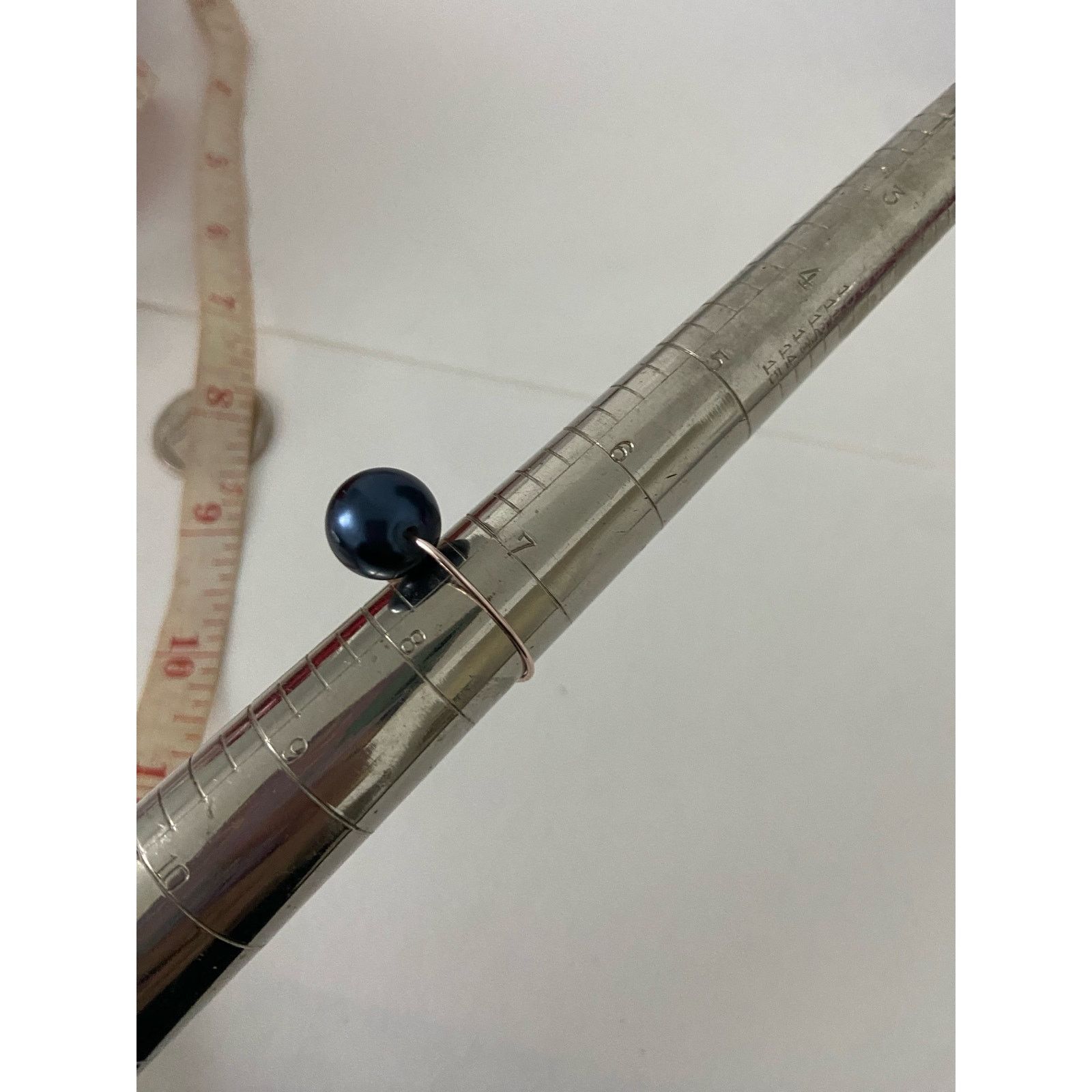 Handmade black bead wire ring size 7.5 Size ONE SIZE - 4 Thumbnail
