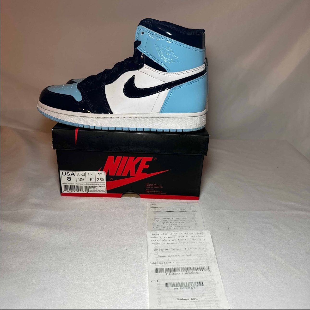 Jordan Brand × Nike Size 8 - Air Jordan 1 Retro High OG Blue Chill Women's Shoes Size US 8 / IT 38 - 8 Thumbnail