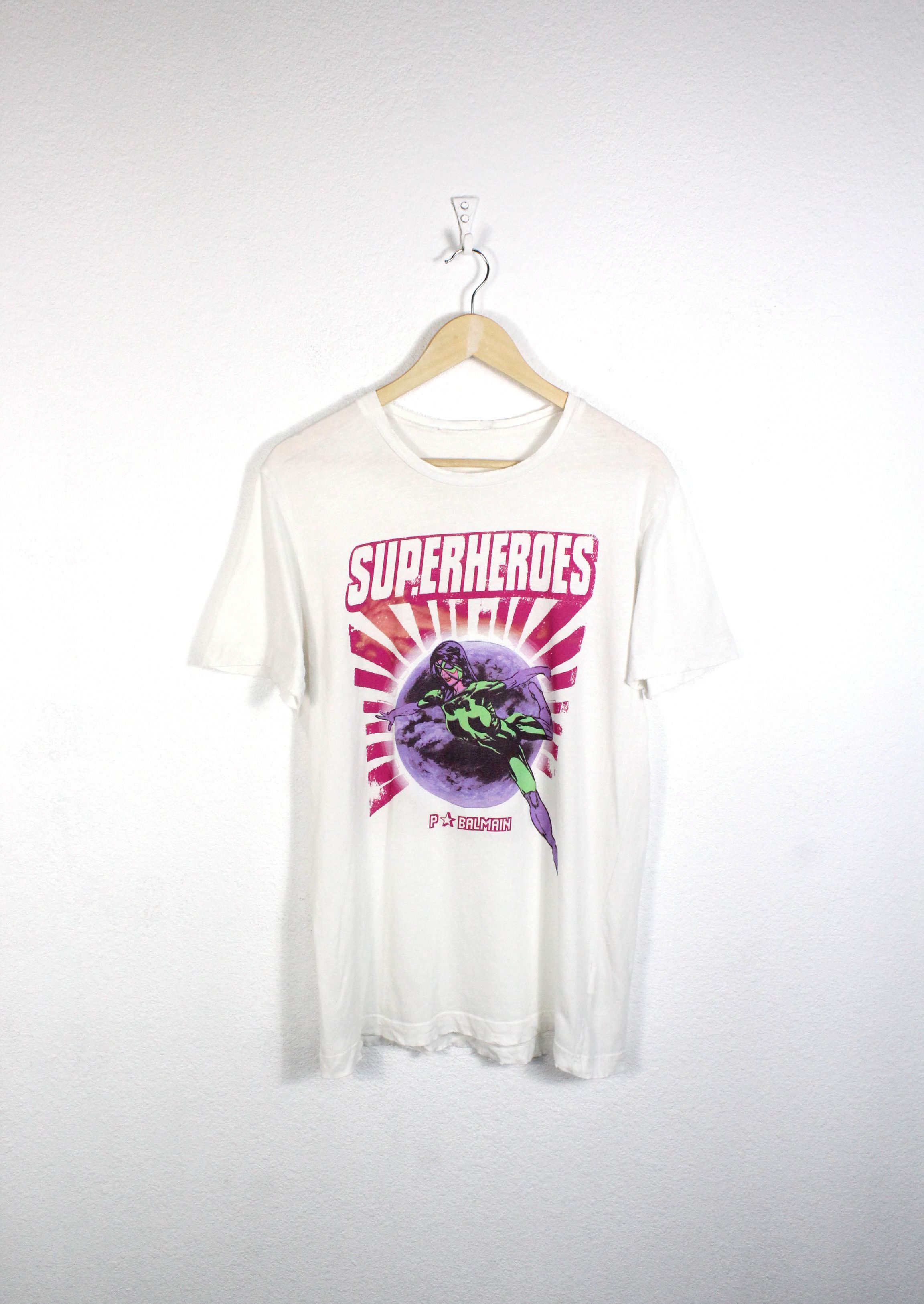 Pierre Balmain Pierre Balmain Superheroes Graphic Printe White Tee T-shirt Size US S / EU 44-46 / 1 - 1 Thumbnail