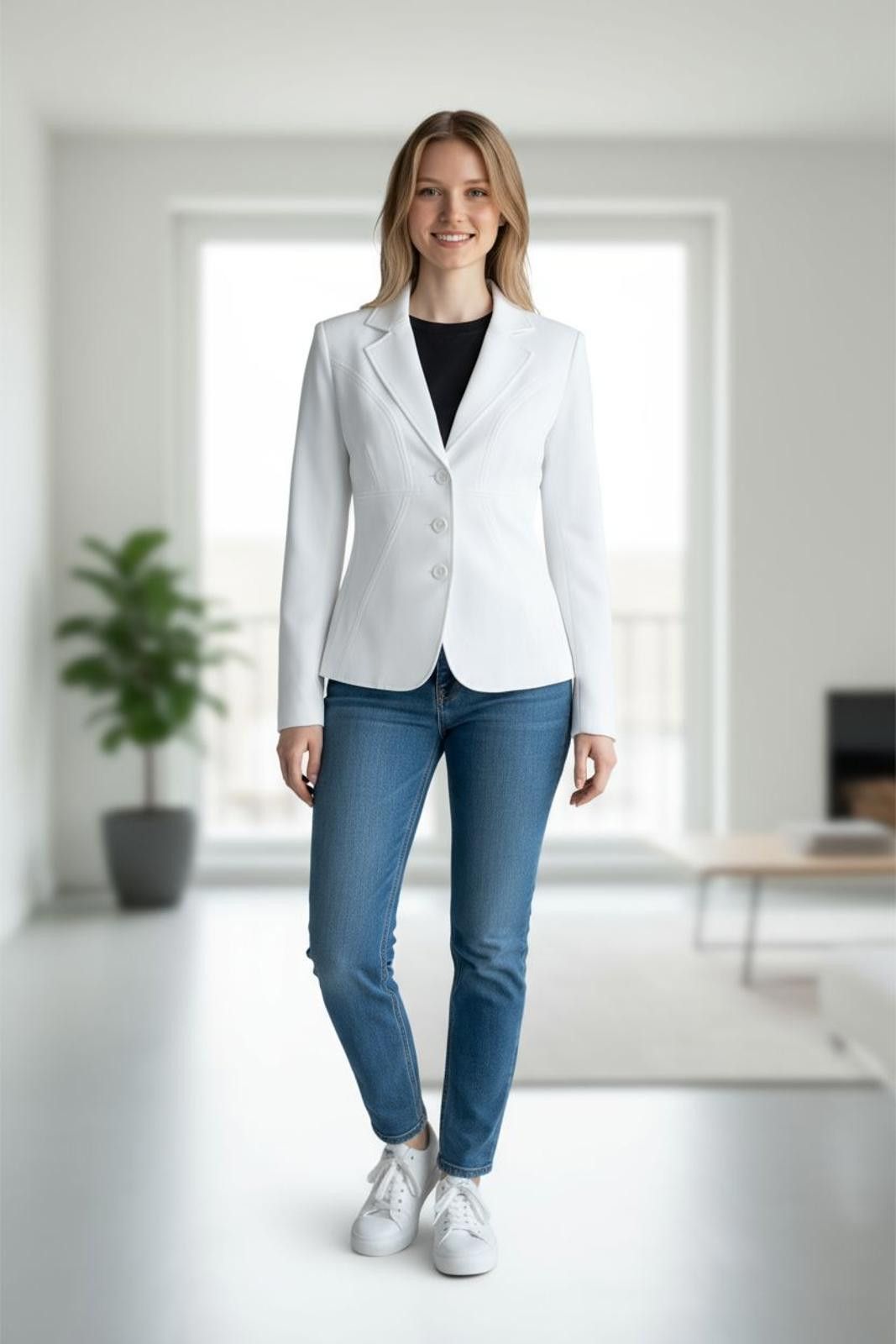 Other Bob Mackie Women's White Tailored Blazer Size M / US 6-8 / IT 42-44 - 1 Thumbnail