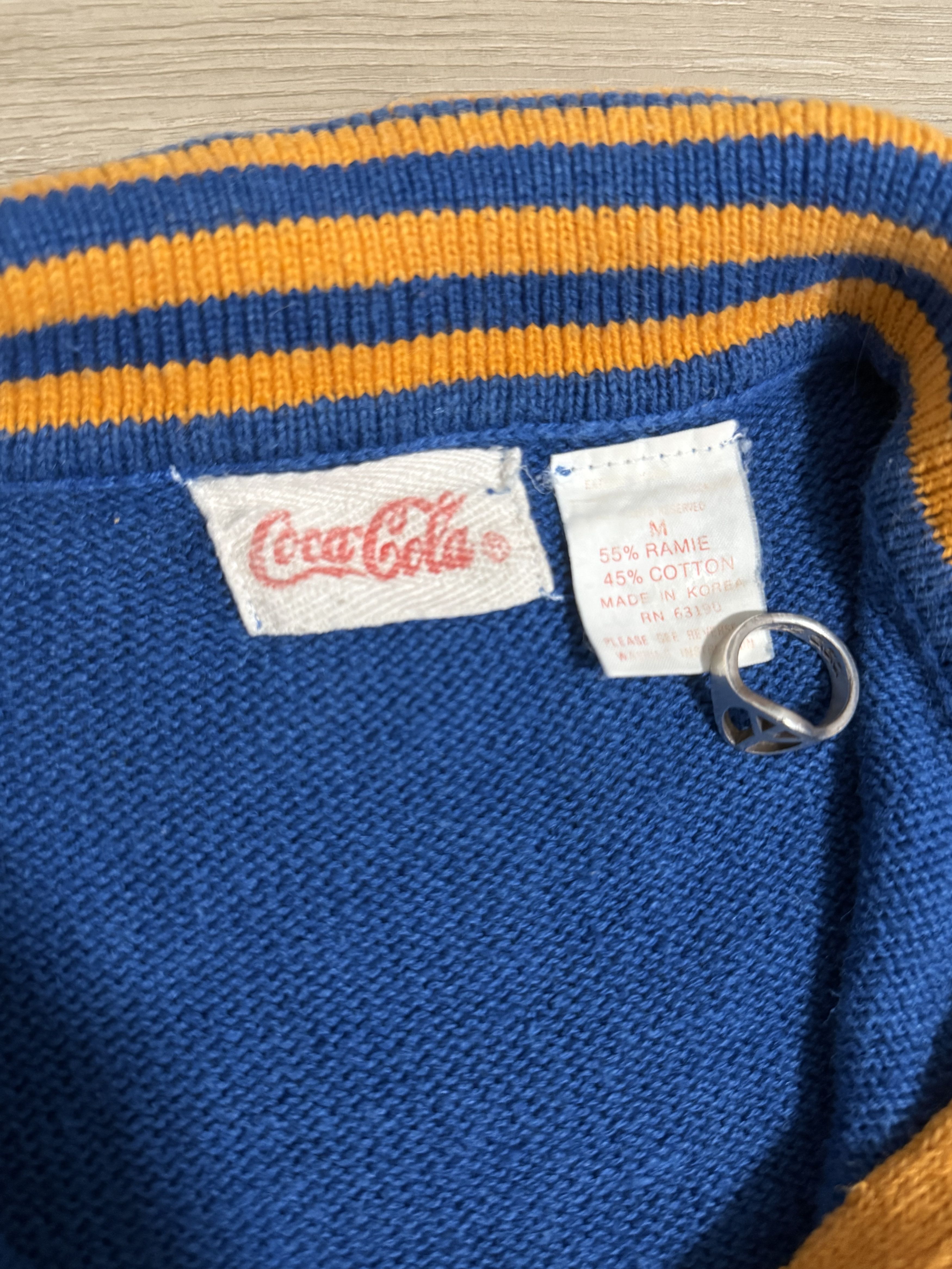 Coca Cola 1980s Coca Cola Rugby Striped Sweater Size US M / EU 48-50 / 2 - 3 Thumbnail