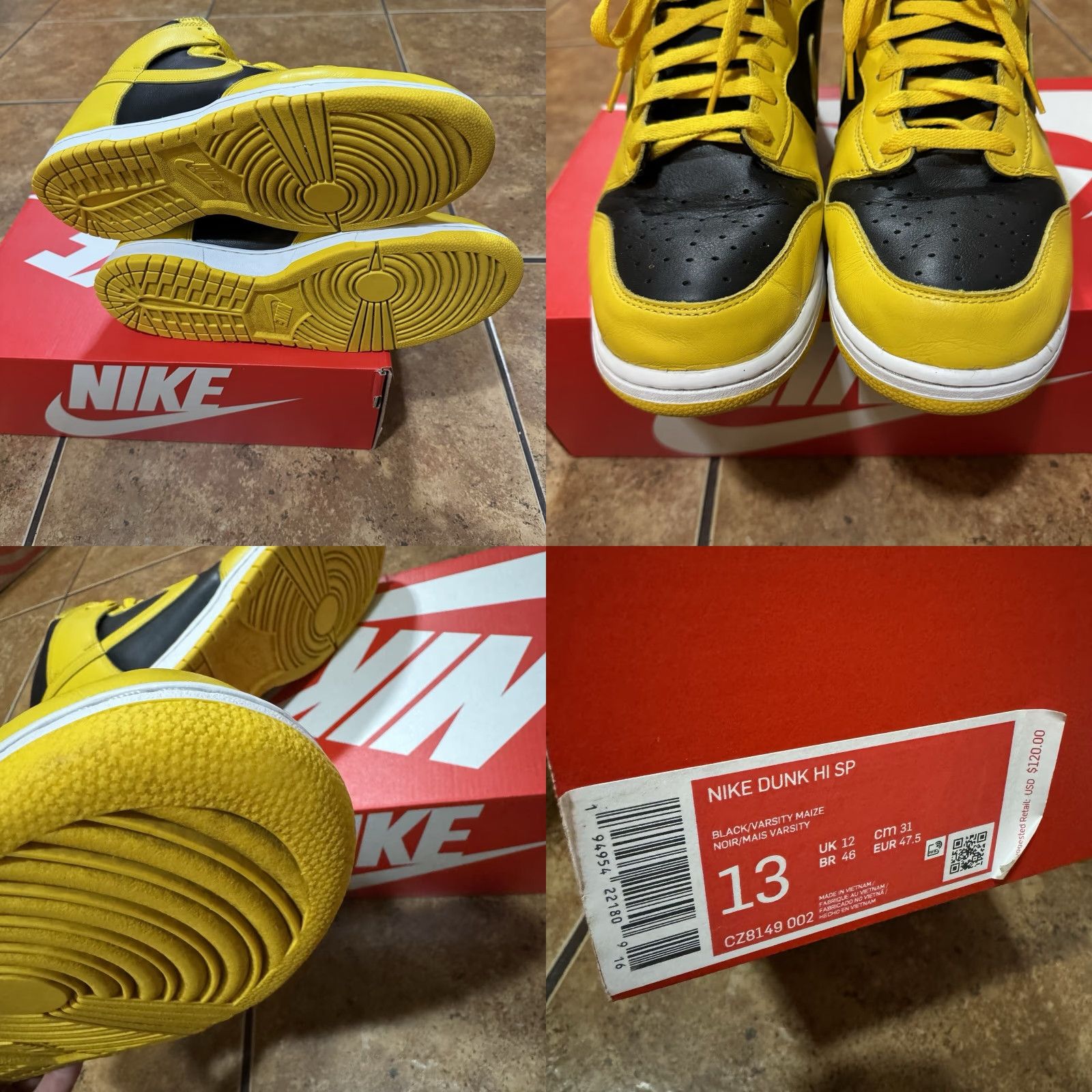 Nike **Nike Dunk High SP Varsity Maize Iowa Size 13 Wu Tang Yellow Black** User: **Nike Dunk High SP Size 13 Varsity Maize Iowa Wu Tang Yellow Black** Size US 9 / EU 42 - 8 Thumbnail