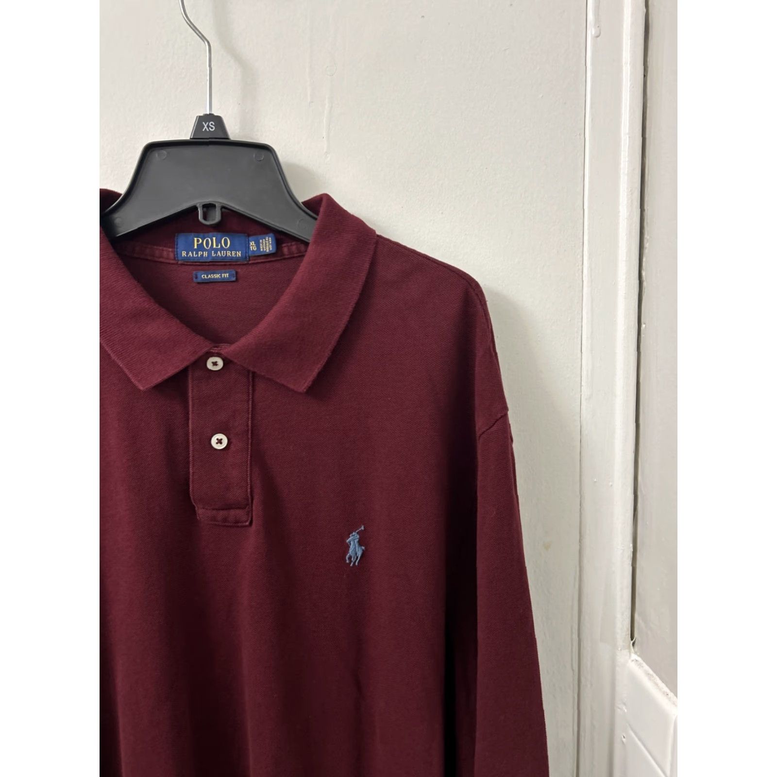 Polo Ralph Lauren Polo Ralph Lauren Shirt Mens XL Red Maroon Classic Fit Rugby L/S Pony Logo Button Collar Split Now Size US XL / EU 56 / 4 - 4 Thumbnail
