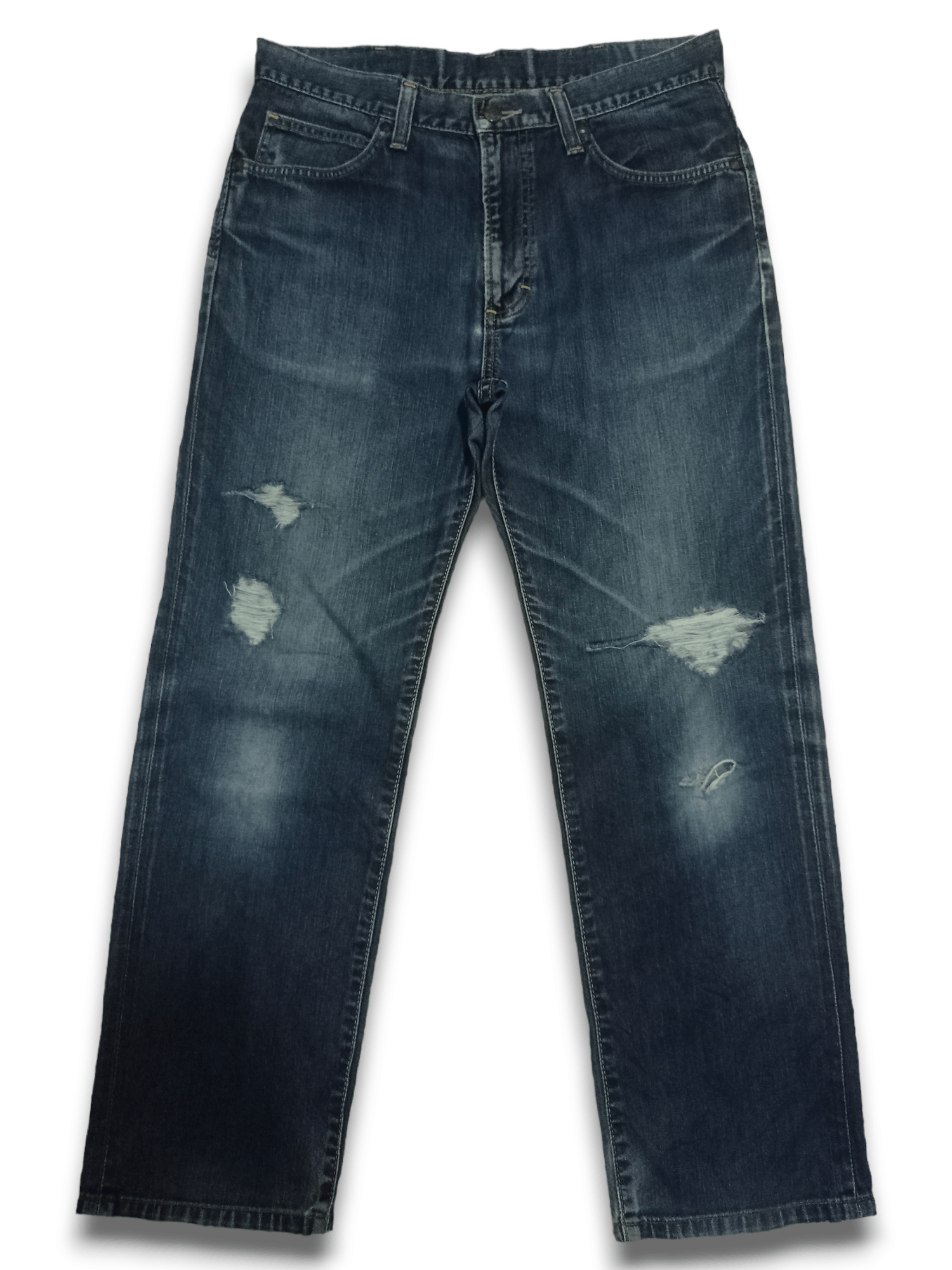 Wrangler Vintage Wrangler Blue Wash Distressed Baggy Jeans 32x28 Size US 32 / EU 48 - 13 Thumbnail