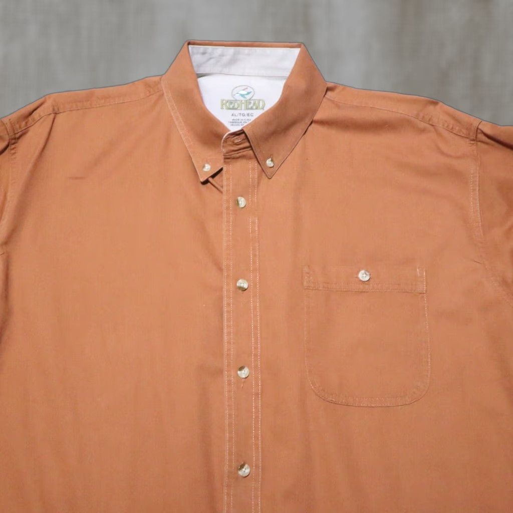 Vintage VINTAGE Red Head Orange Pumpkin Spice Short Sleeve Button-Up Shirt Adult Men XL Fall Summer Casual Size US XL / EU 56 / 4 - 1 Thumbnail