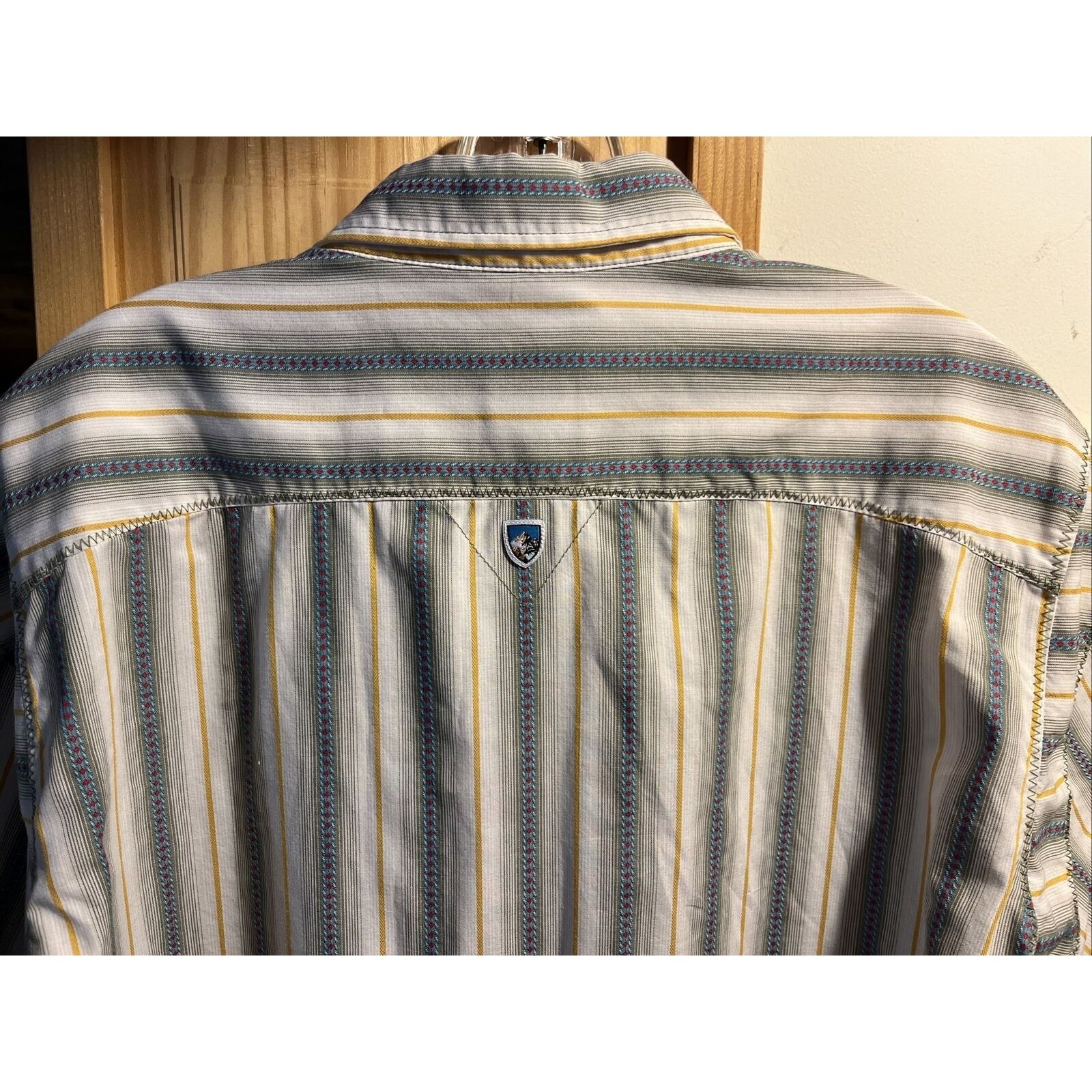 Kuhl Kühl Men’s Large Beige Blue Yellow Cotton Blend Kuhl Shirt Size US L / EU 52-54 / 3 - 7 Thumbnail
