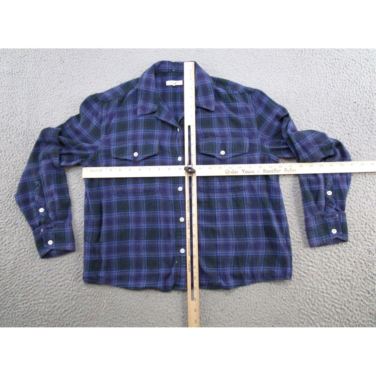 Rag & Bone RAG & BONE Blue Plaid Flannel Button-Down Long Sleeve Shirt S Women Pocket Front Button-Up Casual Vintage: No 100% Cotton, Regular Fit Size S / US 4 / IT 40 - 4 Thumbnail