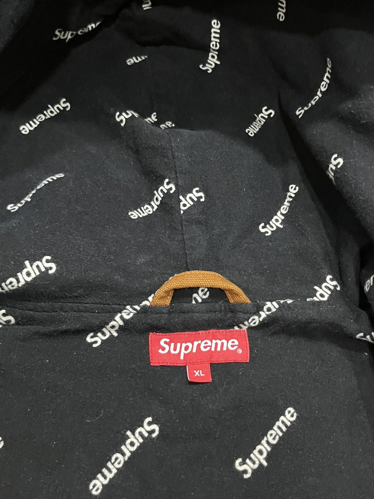 Supreme SS17 Supreme 2 Tone Hooded Work Wear Jacket Duck Brown XL Size US XL / EU 56 / 4 - 4 Thumbnail