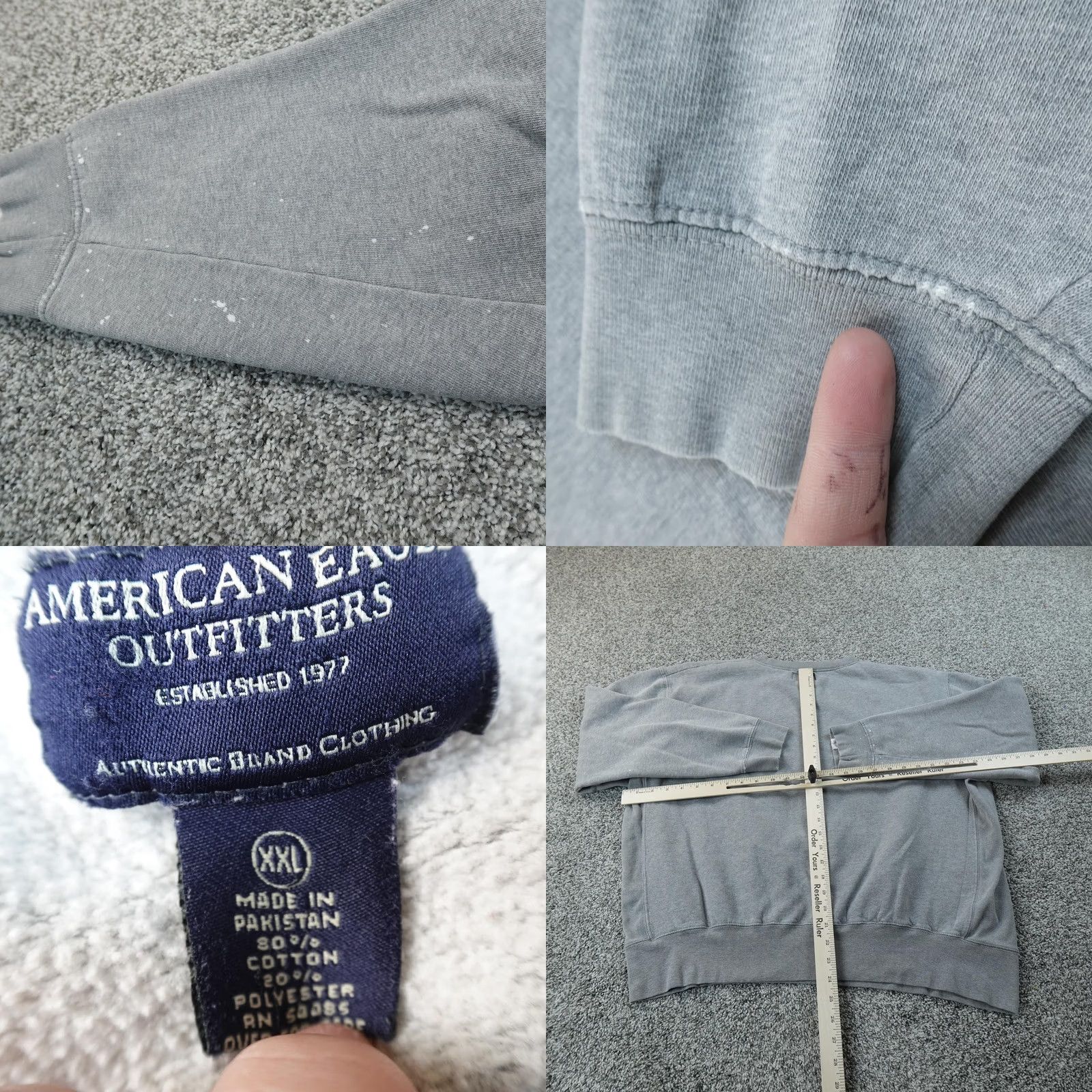 American Eagle Outfitters VINTAGE American Eagle Sweatshirt Womens 2XL Gray Logo Graphic Pullover Crew Neck Sweater Fleece Winter Size XXL / US 16-18 / IT 52-54 - 8 Thumbnail