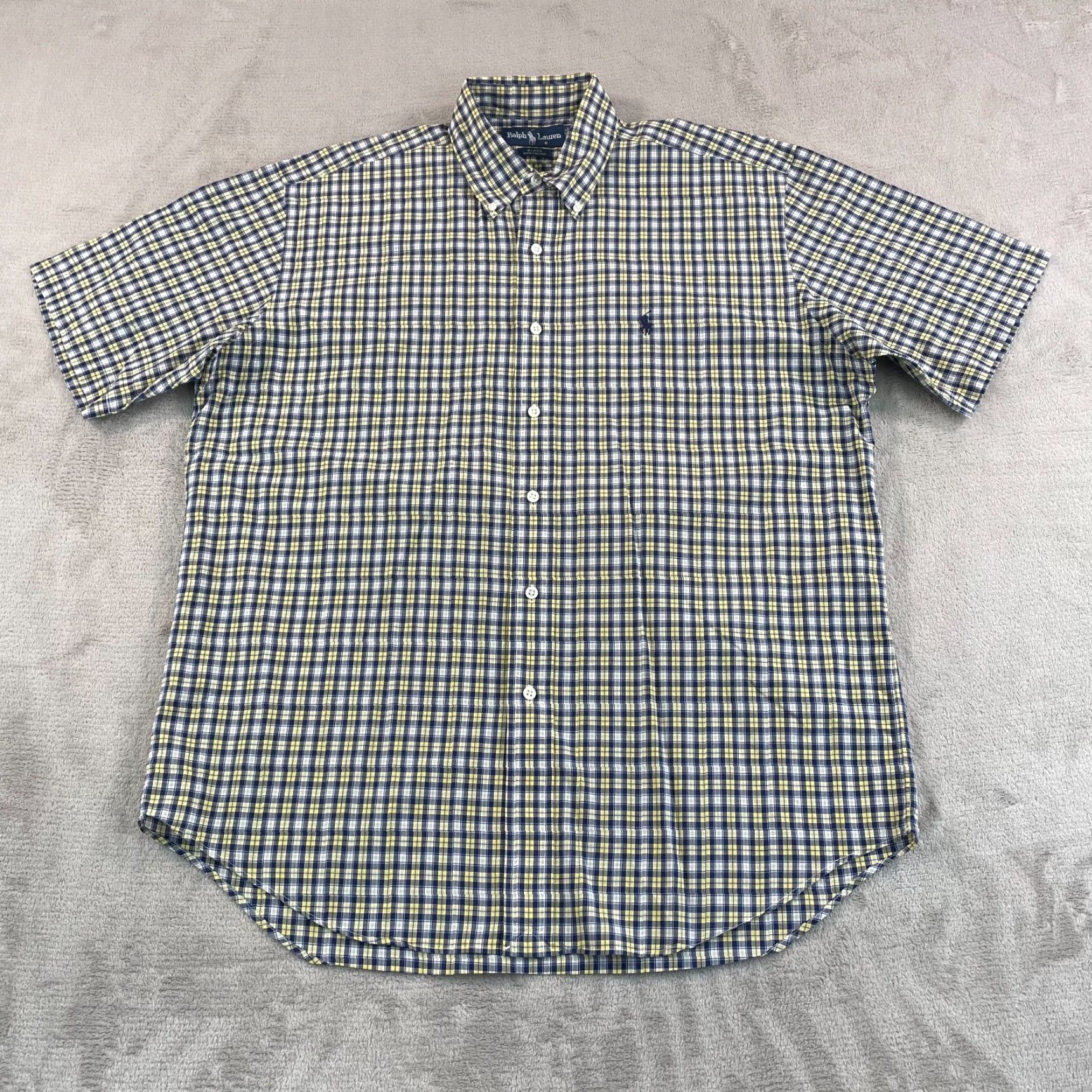 Polo Ralph Lauren Polo Ralph Lauren Blake Shirt Men M Plaid Blue Yellow Button-Up Short Sleeve Preppy Vintage? Size US M / EU 48-50 / 2 - 3 Thumbnail