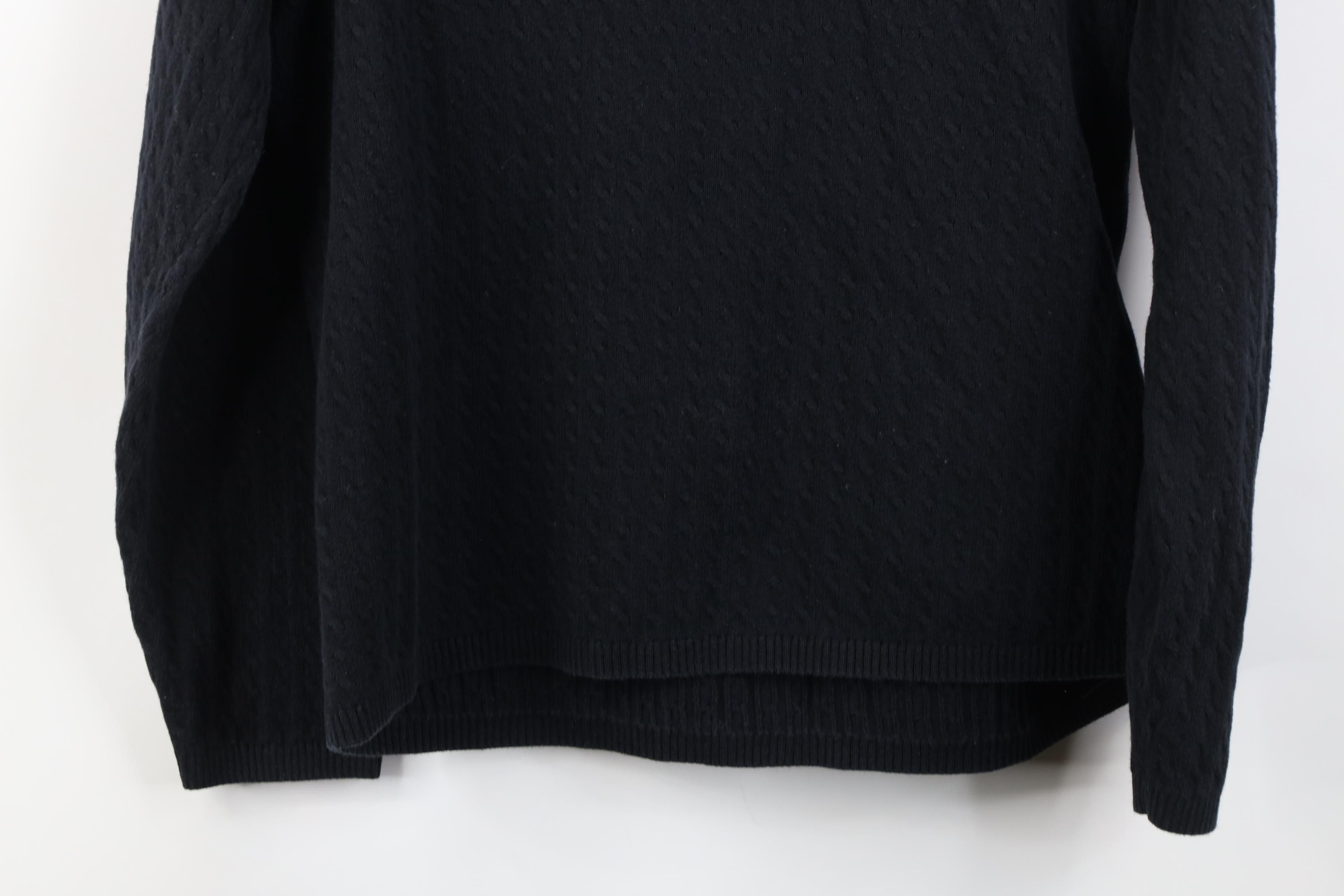 Vintage Vintage 90s Streetwear Cable Knit Mock Neck Sweater Black Size M / US 6-8 / IT 42-44 - 9 Thumbnail