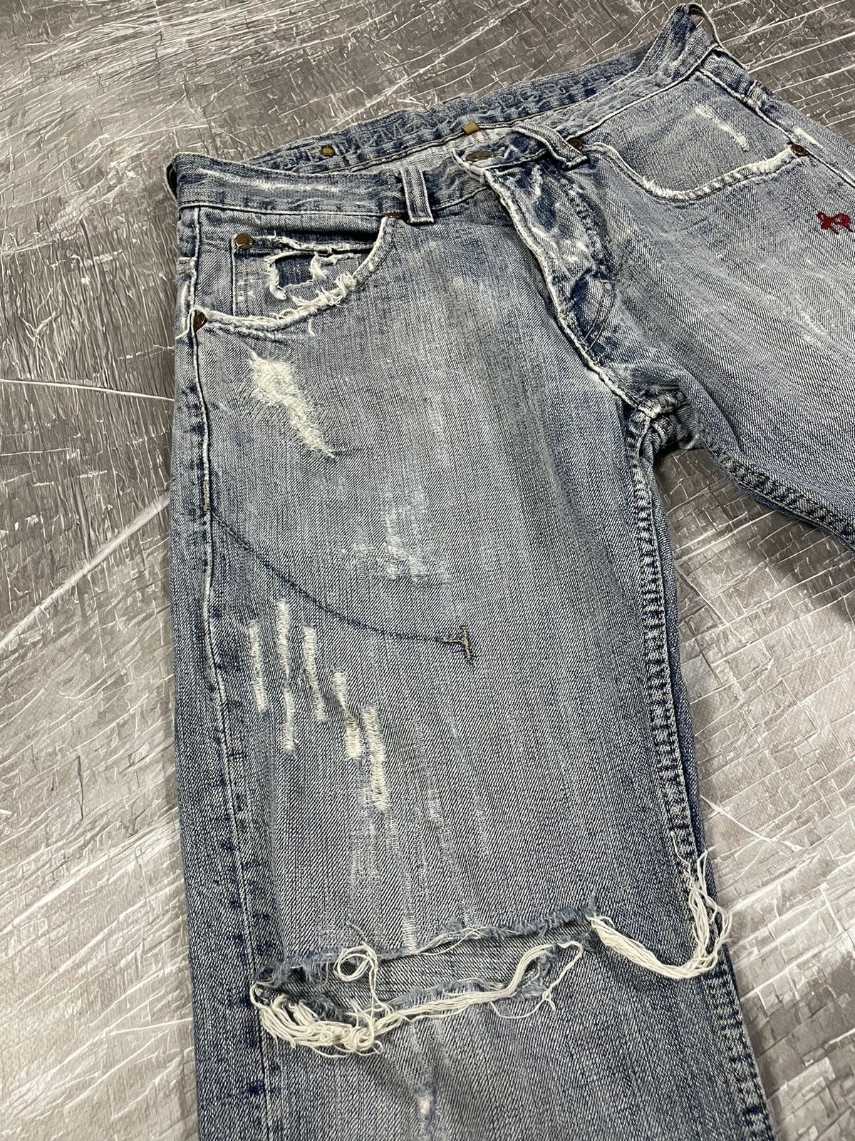 If Six Was Nine × Japanese Brand × KMRii Y2K Distressed Denim Jeans Tornado Mart Hysteric Punk Style Size US 31 - 8 Thumbnail