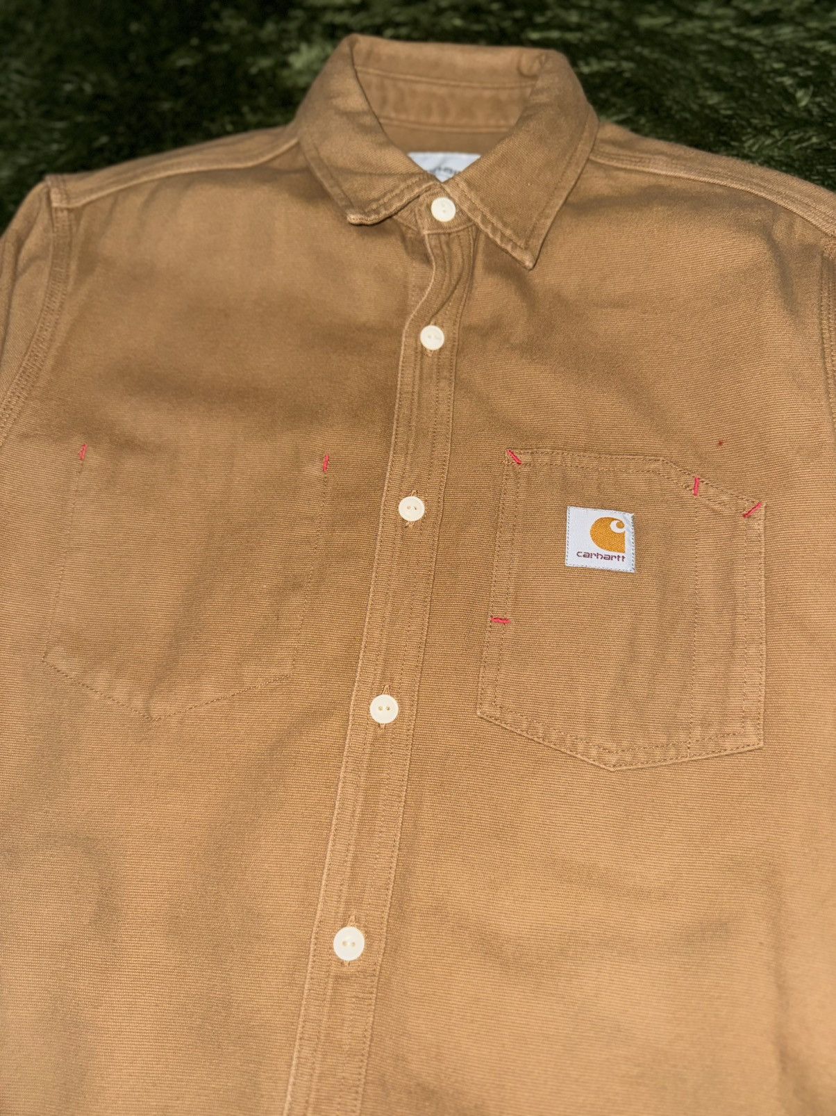Carhartt Wip [M] Carhartt WIP TONY Canvas Work Shirt Tan Brown Size US M / EU 48-50 / 2 - 4 Thumbnail