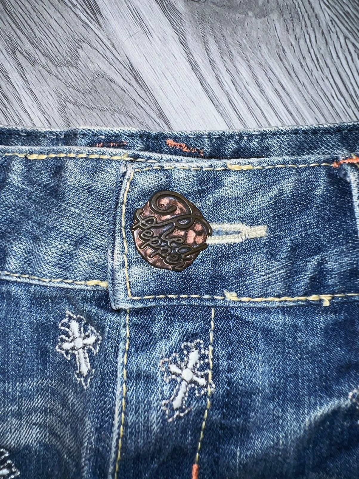 Japanese Brand RED PEPPER cross denim shorts ➕🌶️ Size 26" / US 2 / IT 38 - 9 Thumbnail