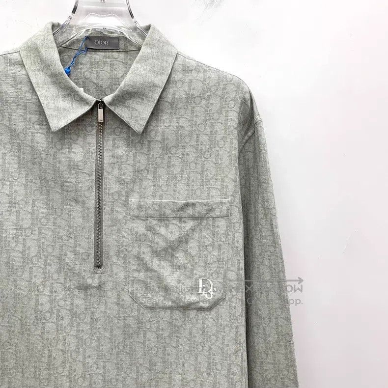 Dior Dior Size 38 Gray logo old flower full print cotton lapel s Size US XXS / EU 40 - 3 Thumbnail