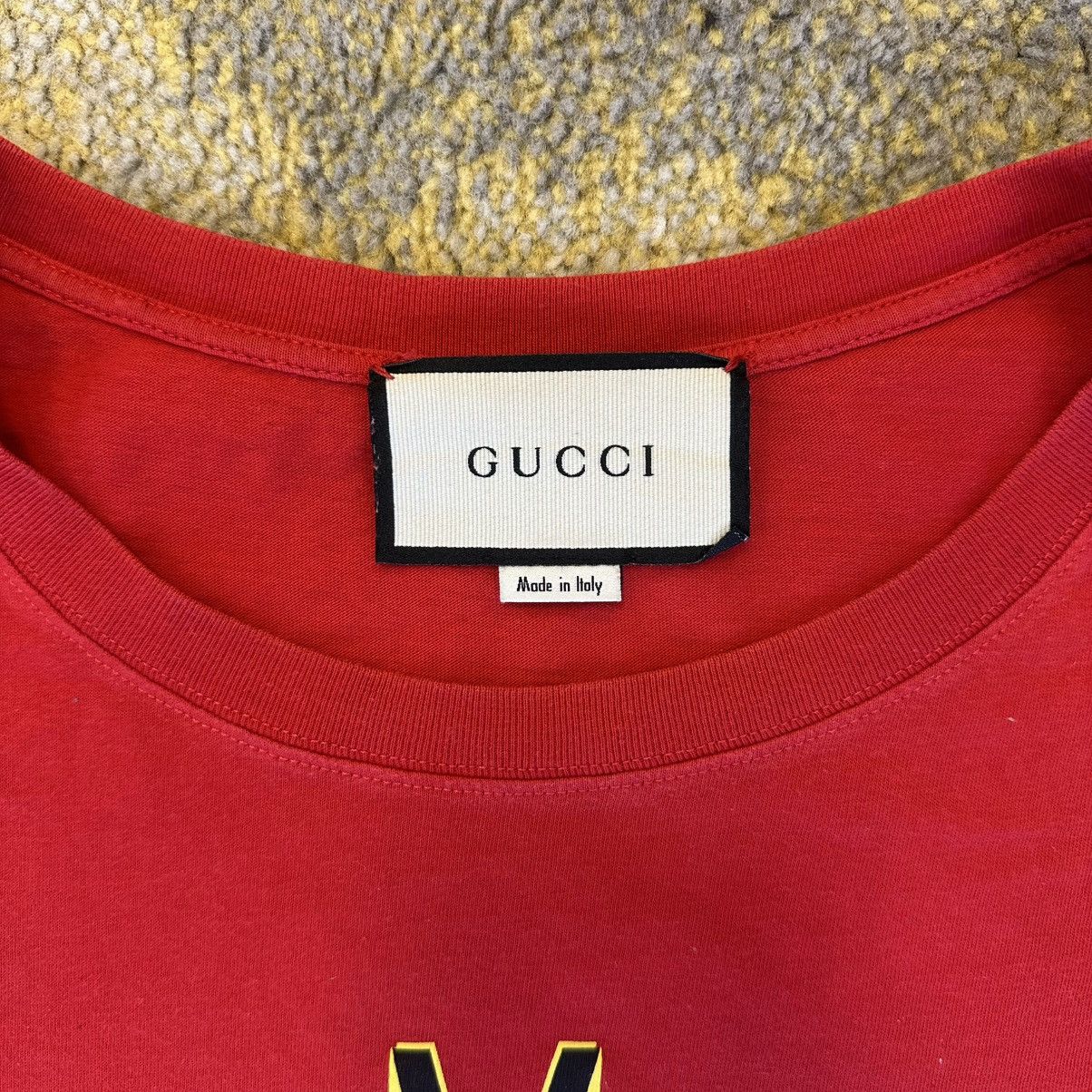 Gucci Gucci Men’s Shirt Red Short Sleeve Cotton Yellow Warrior Size US M / EU 48-50 / 2 - 2 Thumbnail