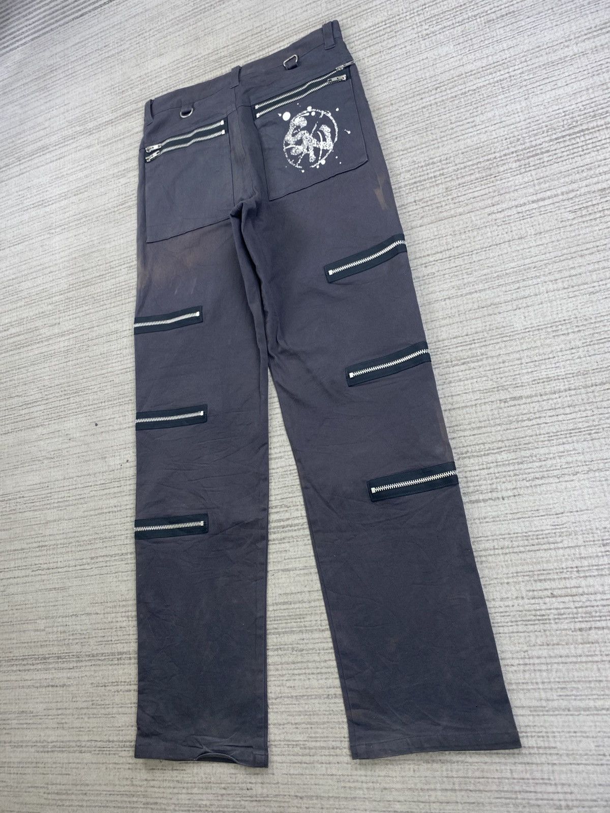 Japanese Brand Vintage Slash Number Punk Multizipper Bondage Pants Size US 31 - 6 Thumbnail