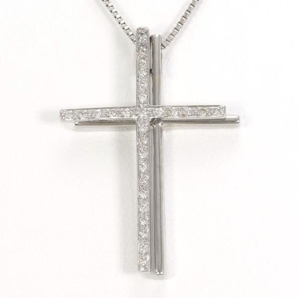 Other Other K18 White Gold Diamond Necklace 46cm Metal Necklace in Great Condition Size ONE SIZE - 1 Thumbnail