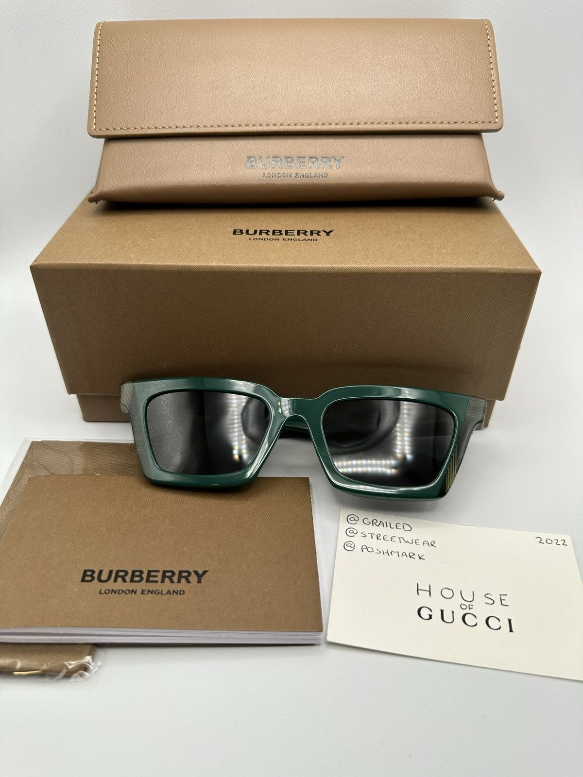 Burberry Burberry Checkered Acetate Sunglasses Size ONE SIZE - 8 Thumbnail
