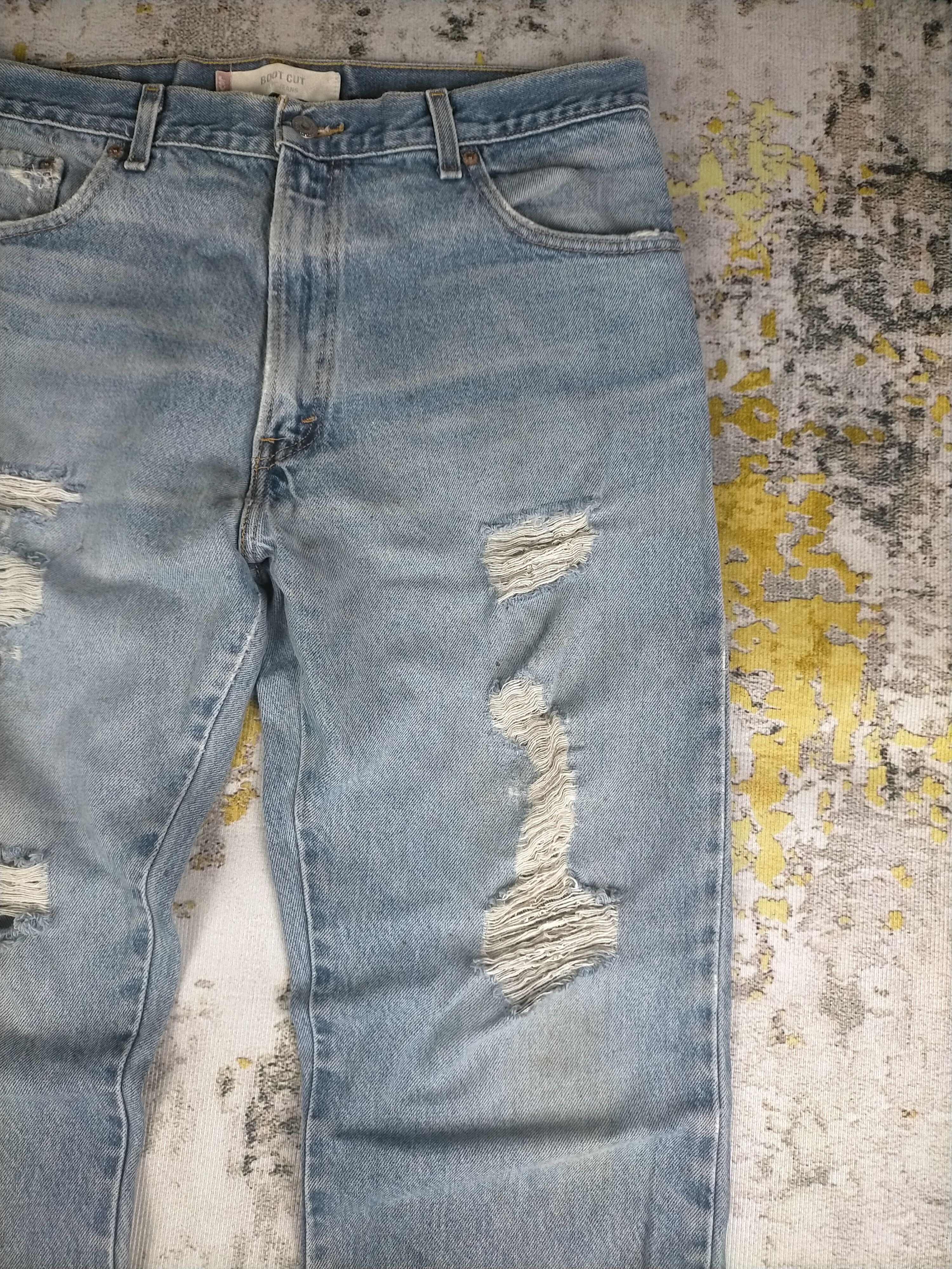 Levi's 🔥 Vintage Levis 517 Flared Thrashed Distressed Jeans Size US 36 / EU 52 - 4 Thumbnail