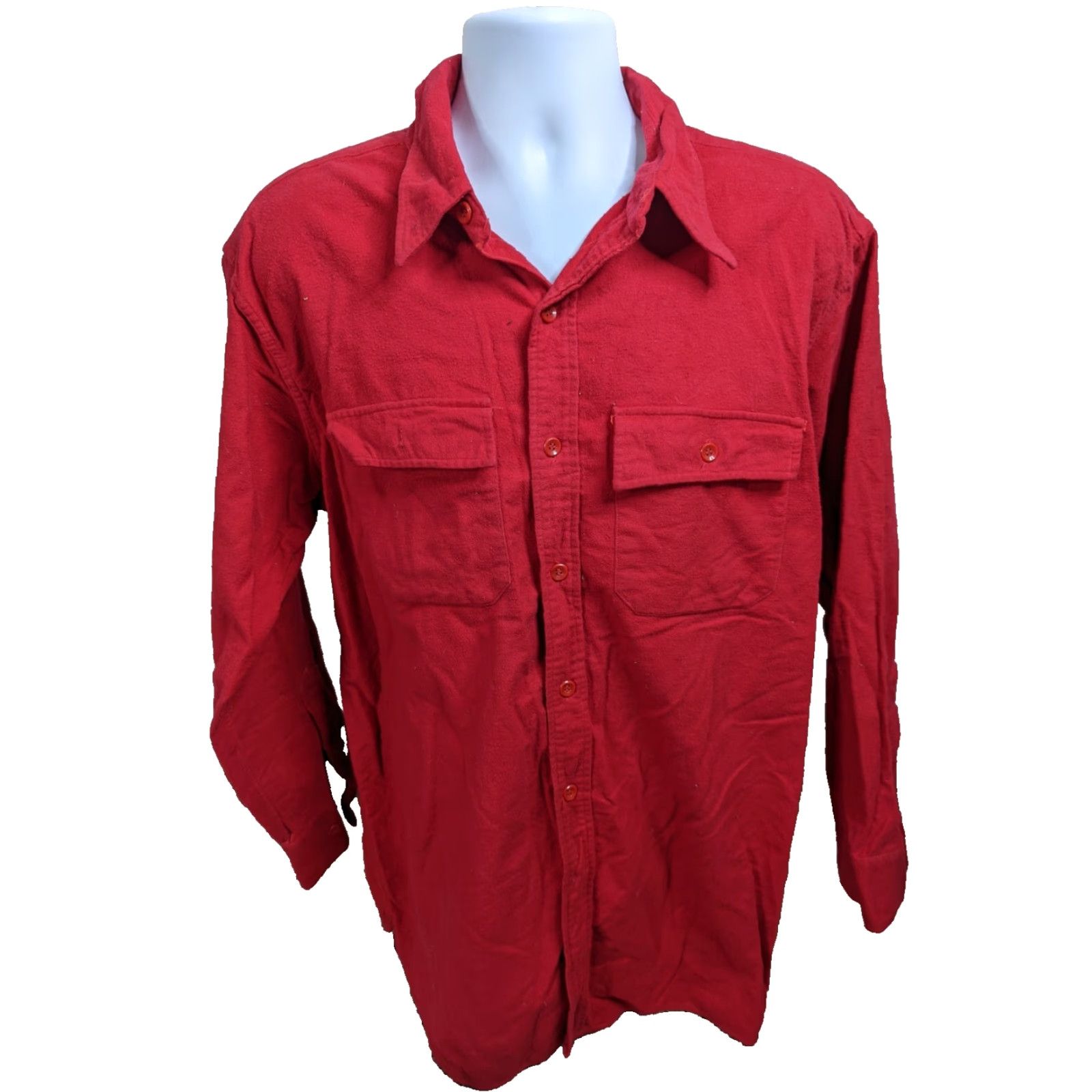 Vintage VINTAGE LL Bean Chamois Cloth Shirt Mens 18 XL Red Button-Up Long Sleeve 80s 90s Fashion Size US XL / EU 56 / 4 - 2 Thumbnail