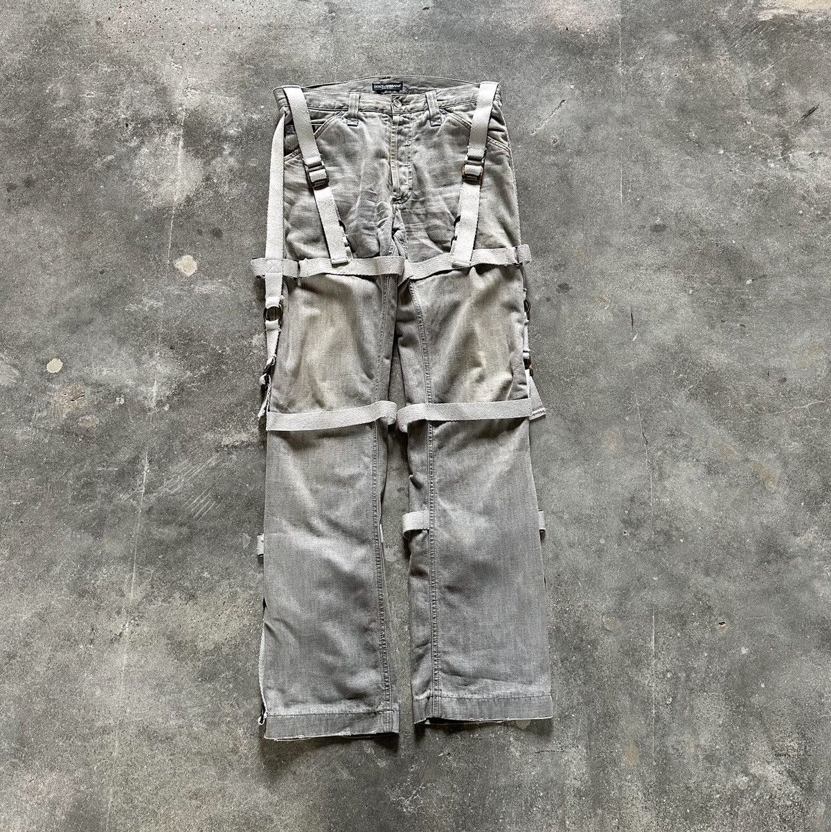 Dolce & Gabbana Dolce & Gabbana RUNWAY AW2003 Bondage Parachute Denim Size US 33 - 7 Thumbnail