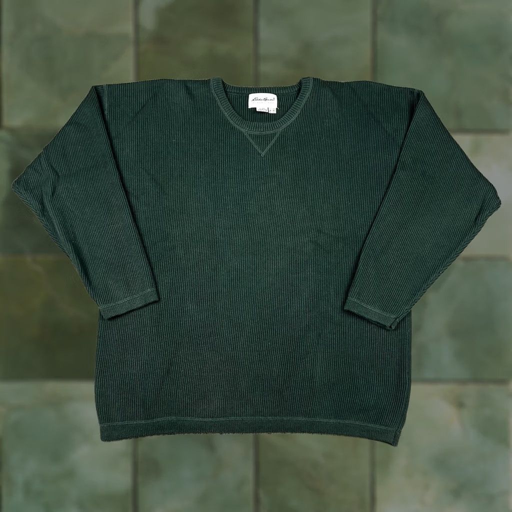 Eddie Bauer Vintage Eddie Bauer Heavyweight Knit 100% Cotton Green Sweater Mens XL Size US XL / EU 56 / 4 - 1 Thumbnail