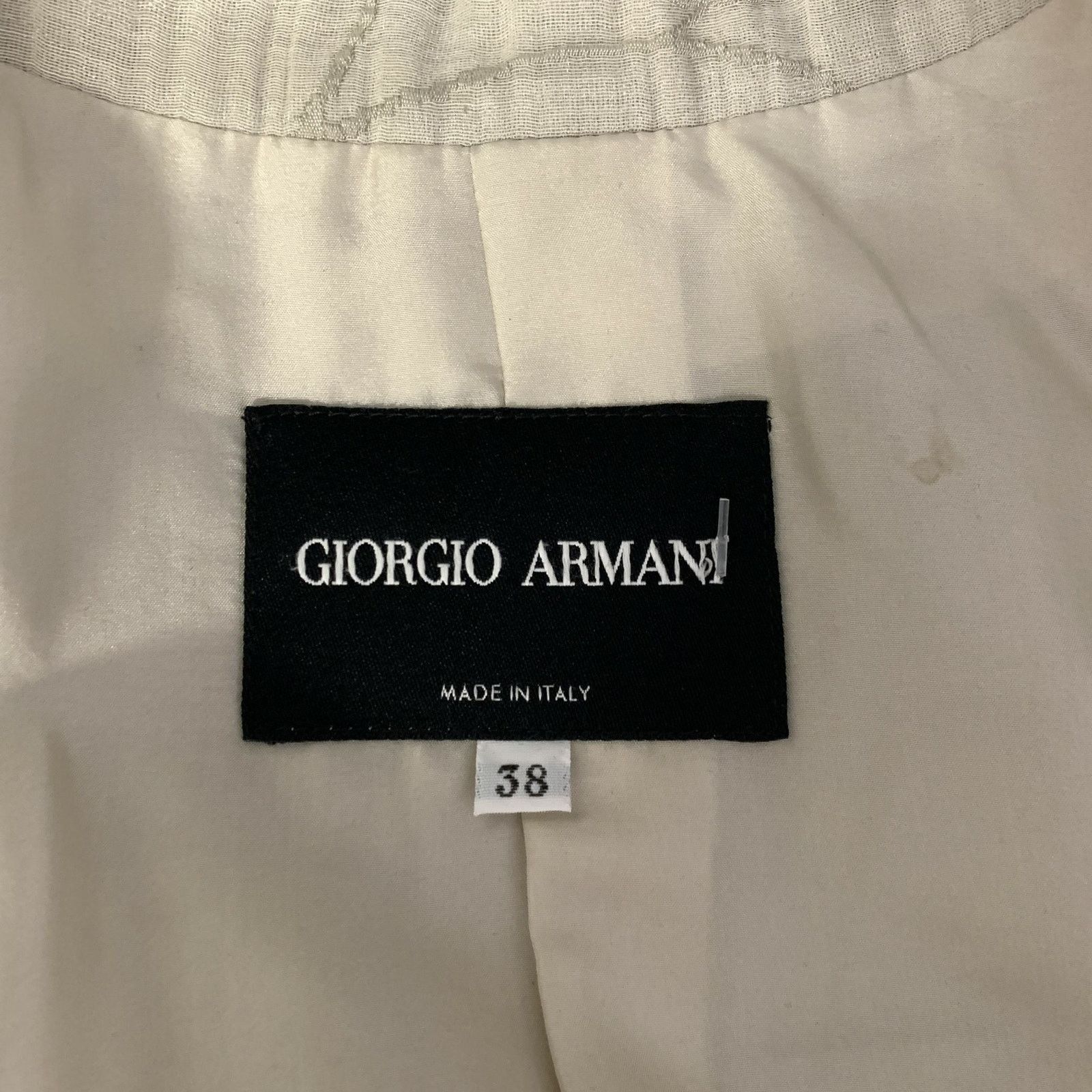 Giorgio Armani GIORGIO ARMANI Size 2 Cream Cotton Blend Floral Jacket Size XS / US 0-2 / IT 36-38 - 5 Thumbnail