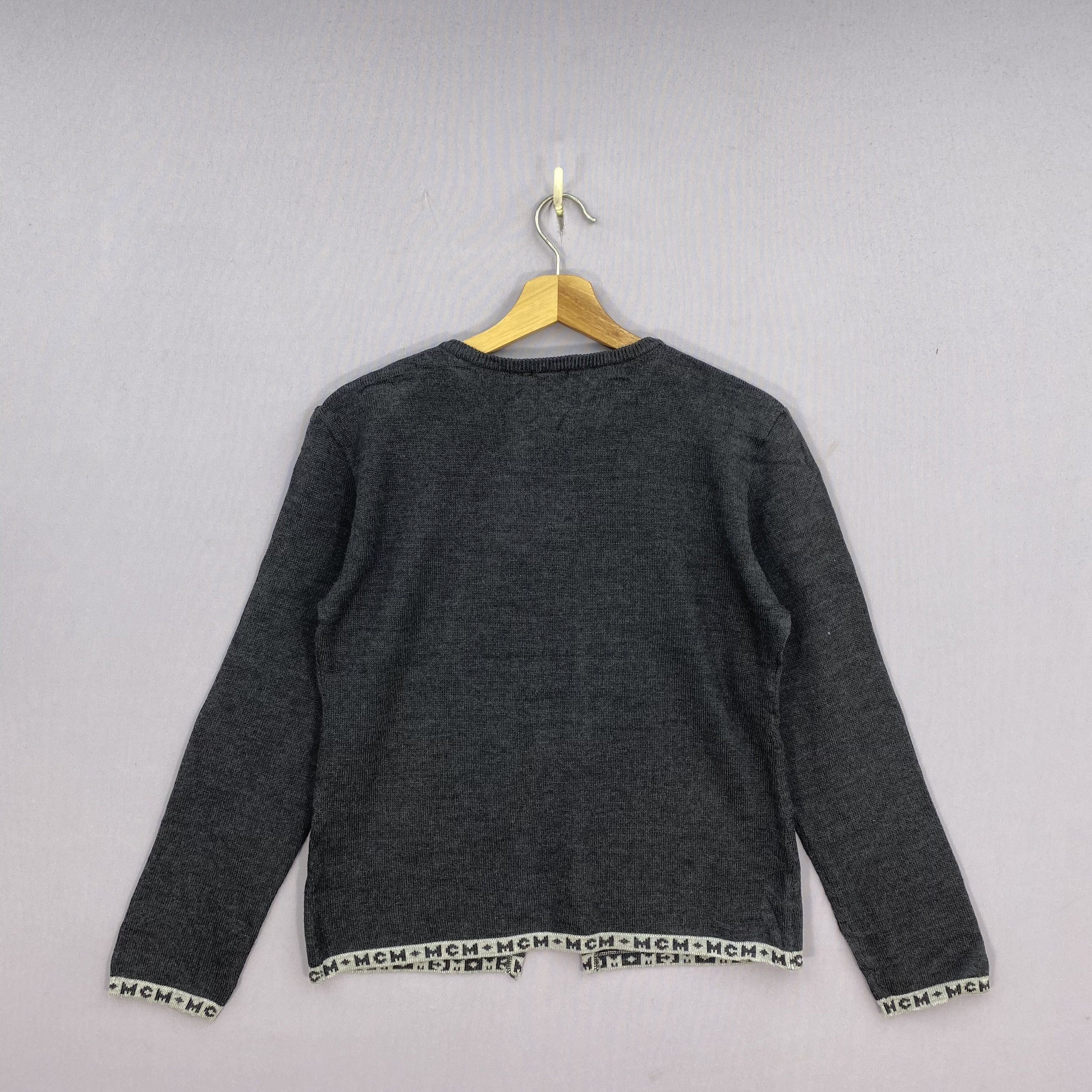 MCM Vintage 90s MCM Open Front Cardigan Knitted Wool Sweater Size XS / US 0-2 / IT 36-38 - 2 Thumbnail