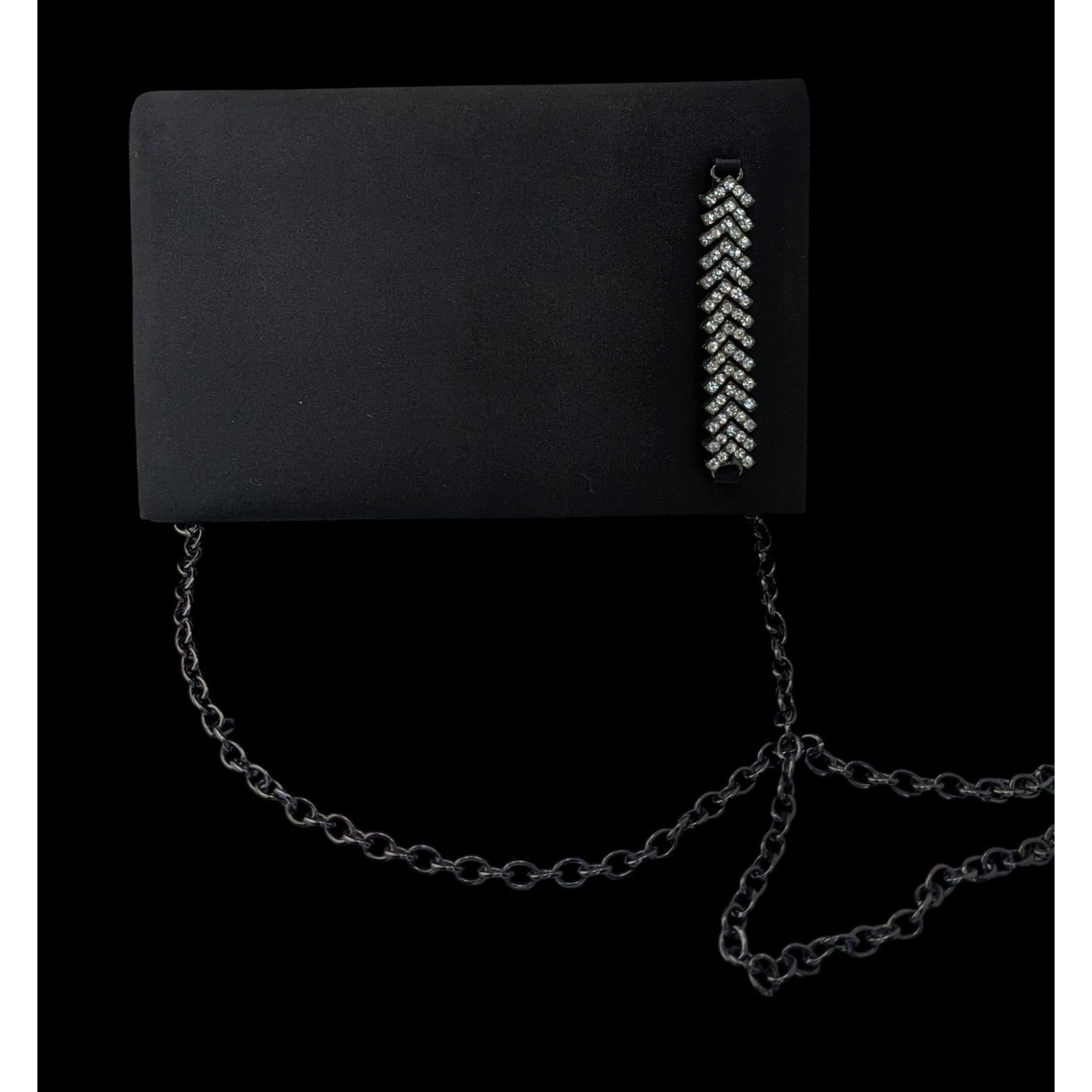 Other Y2K Style Pacomena By Menbur Black Satin Clutch Purse With C Size ONE SIZE - 1 Thumbnail