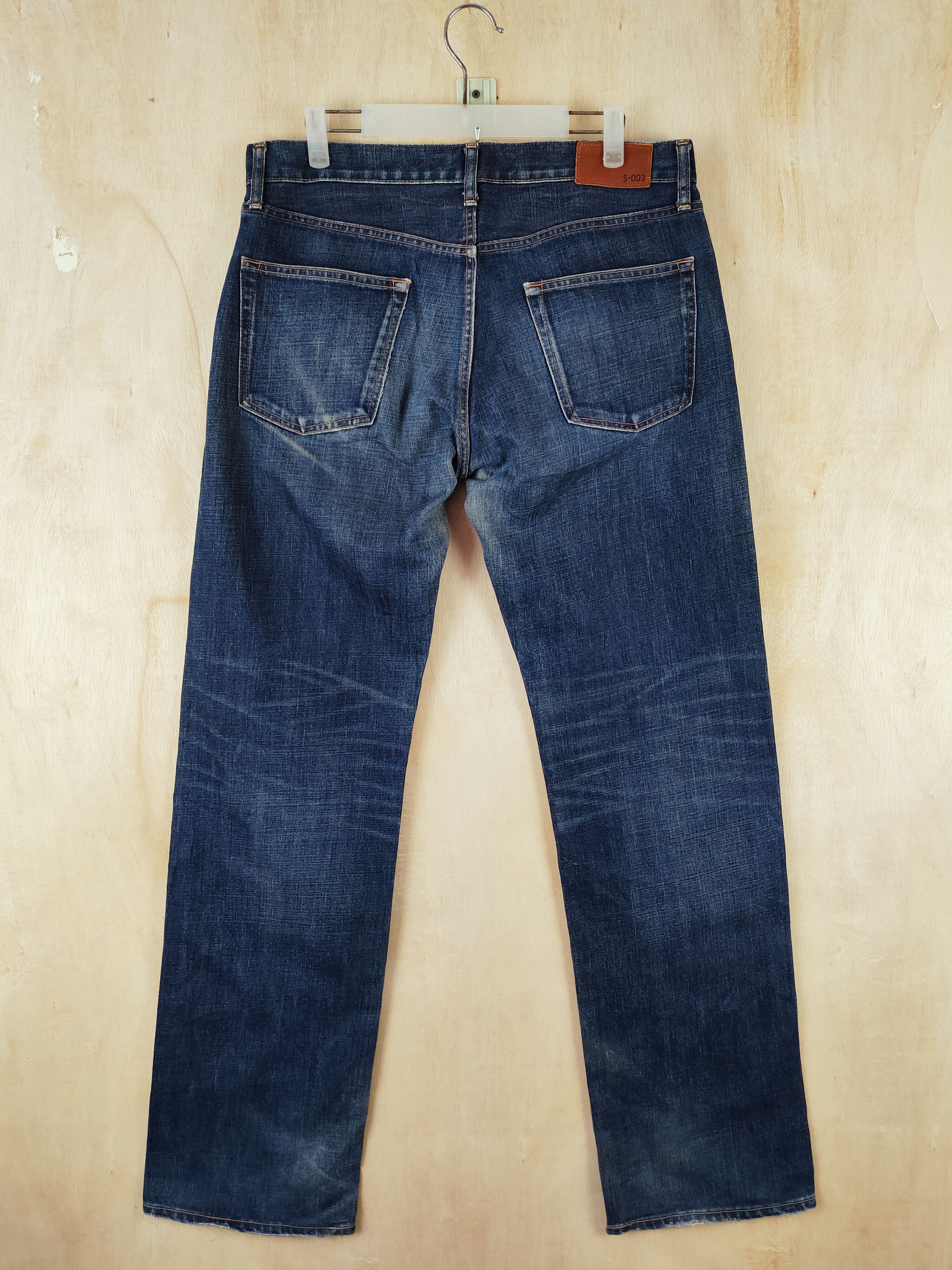 Japanese Brand Uniqlo Dark Blue Distressed Ripped Jeans #S2656 Size US 35 - 7 Thumbnail