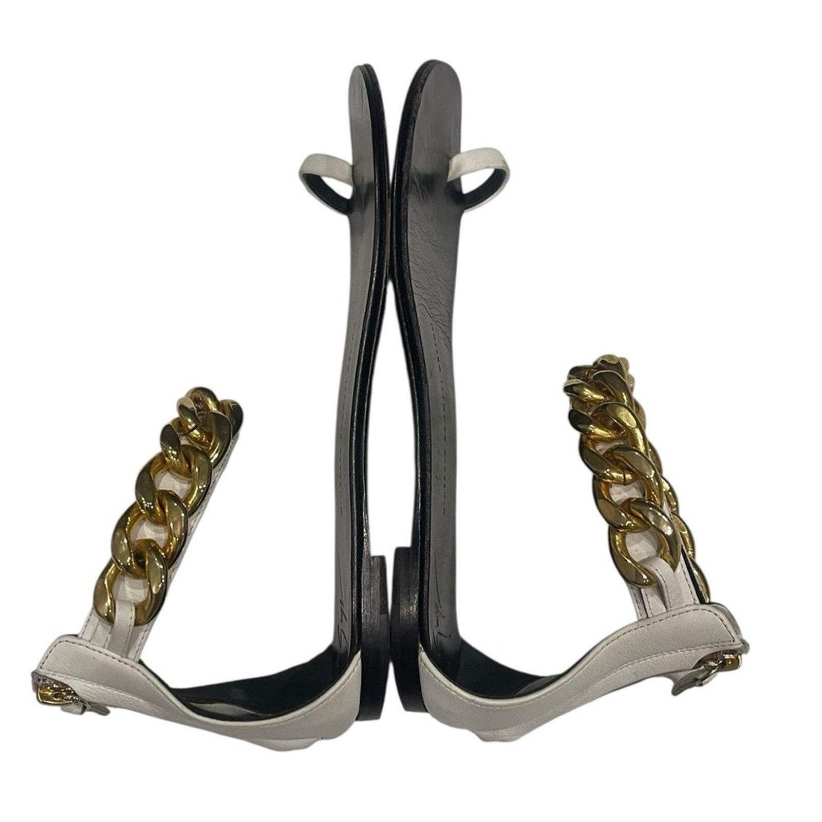 Giuseppe Zanotti Giuseppe Zanotti Bicolor Chain Ankle Strap Flat Sandal 38 Size US 7.5 / IT 37.5 - 5 Thumbnail