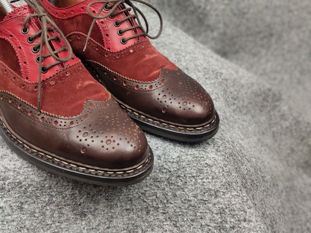 Heschung Heschung Design Owen Oxford Leather Red Brogue Boots Size US 7.5 / EU 40-41 - 14 Thumbnail